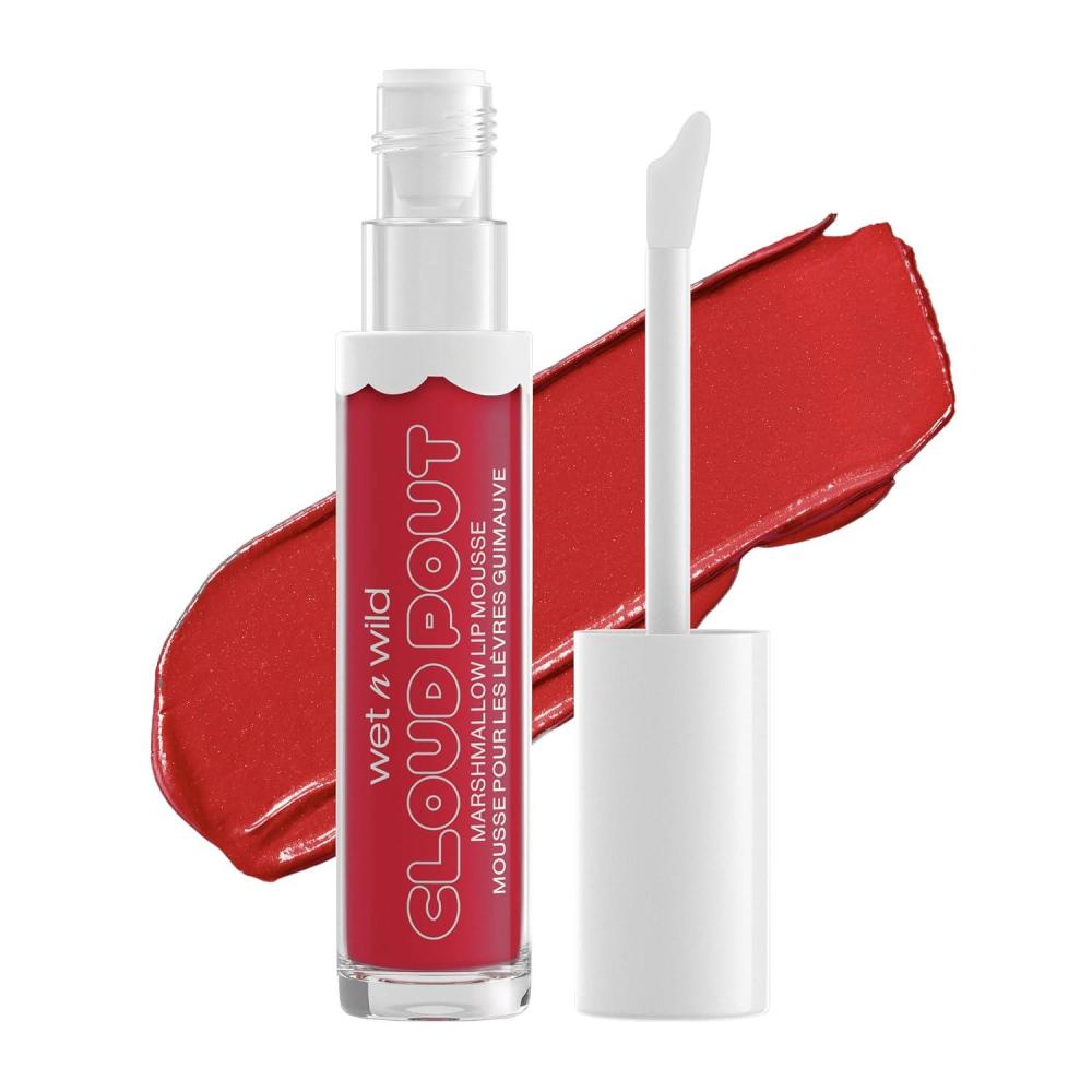 wet n wild Lip Cream Cloud Pout w/Marshmallow, Pink Girl, You’re Whipped | Argan Oil | Vitamin E | Marshmallow Flavored(Red Don’t Sugarcoat It)