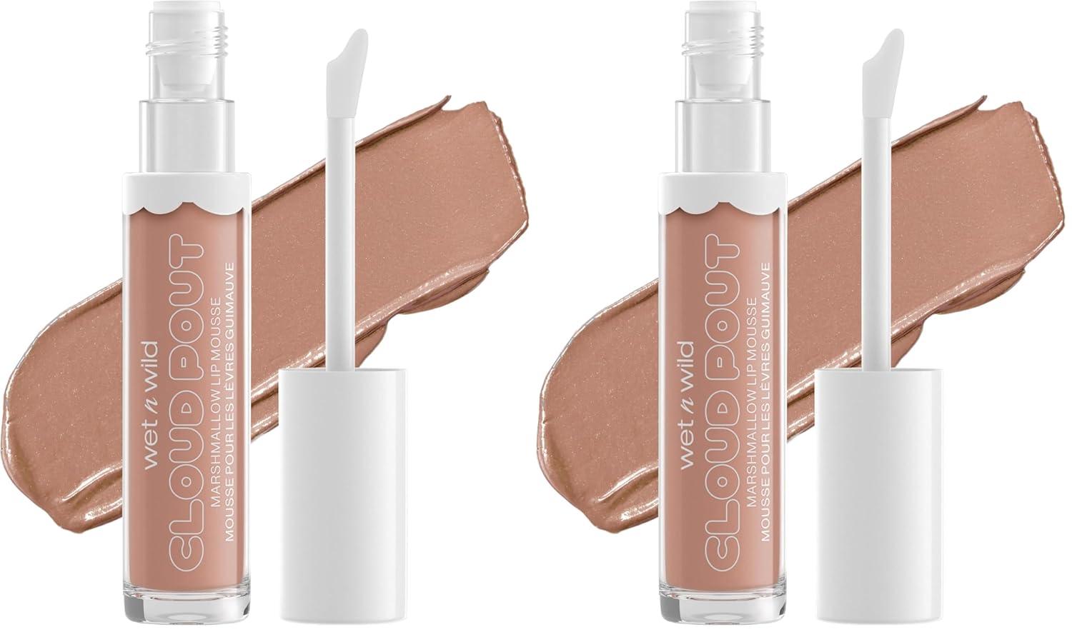 wet n wild Lip Cream Cloud Pout w/Marshmallow, Pink Girl, You’re Whipped | Argan Oil | Vitamin E | Marshmallow Flavored(Light Brown Fluffernutter)