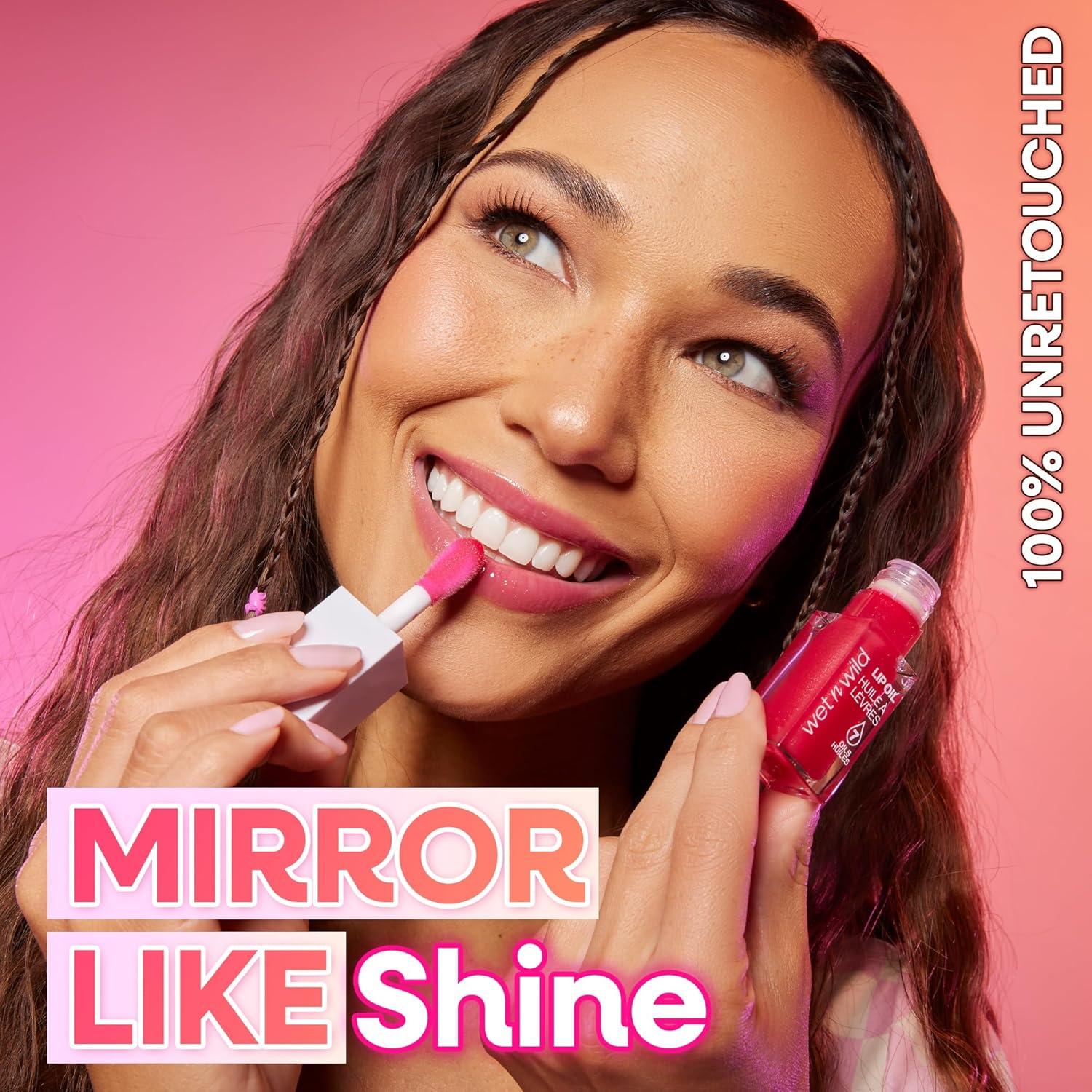 wet n wild Lip Oil – Lightweight, Non-Sticky, Hydrating & Nourishing Formula with 7 Conditioning Oils, Vegan & Cruelty-Free – Cedar Rose(Dress Code)