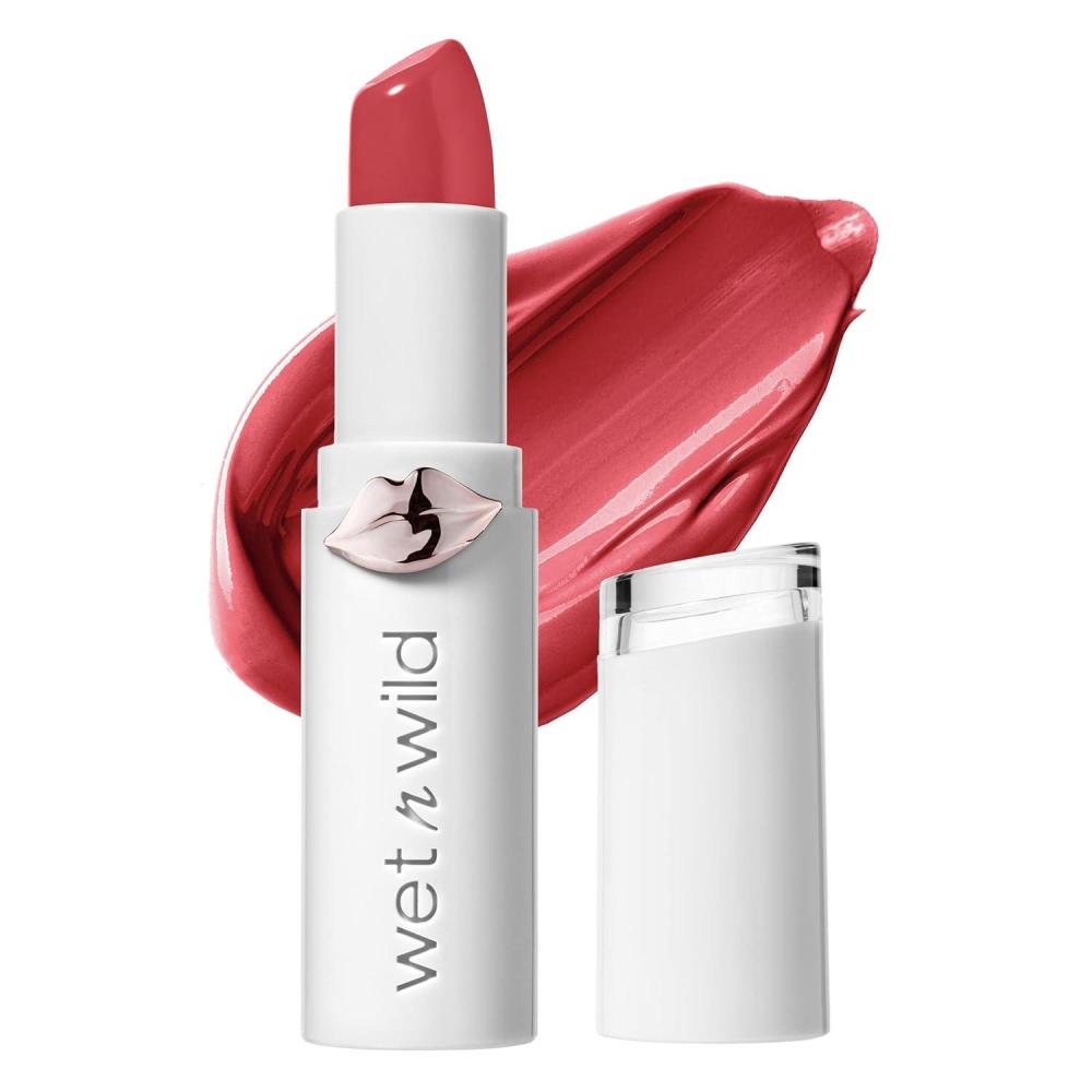 wet n wild Mega Last High-Shine Lipstick Lip Color, Infused with Seed Oils For a Nourishing High-Shine, Buildable & Blendable Creamy Color, Cruelty-Free & Vegan – Pinky Ring(Strawberry Lingerie)
