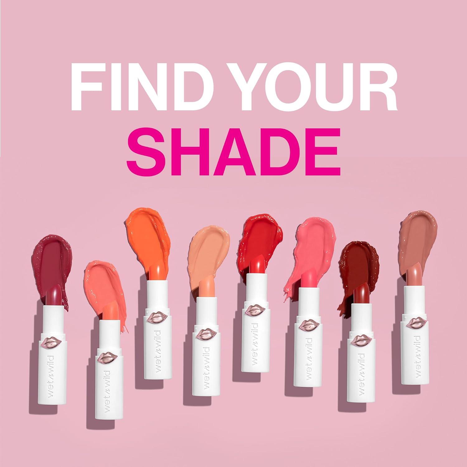 wet n wild Mega Last High-Shine Lipstick Lip Color, Infused with Seed Oils For a Nourishing High-Shine, Buildable & Blendable Creamy Color, Cruelty-Free & Vegan – Pinky Ring(Strawberry Lingerie)