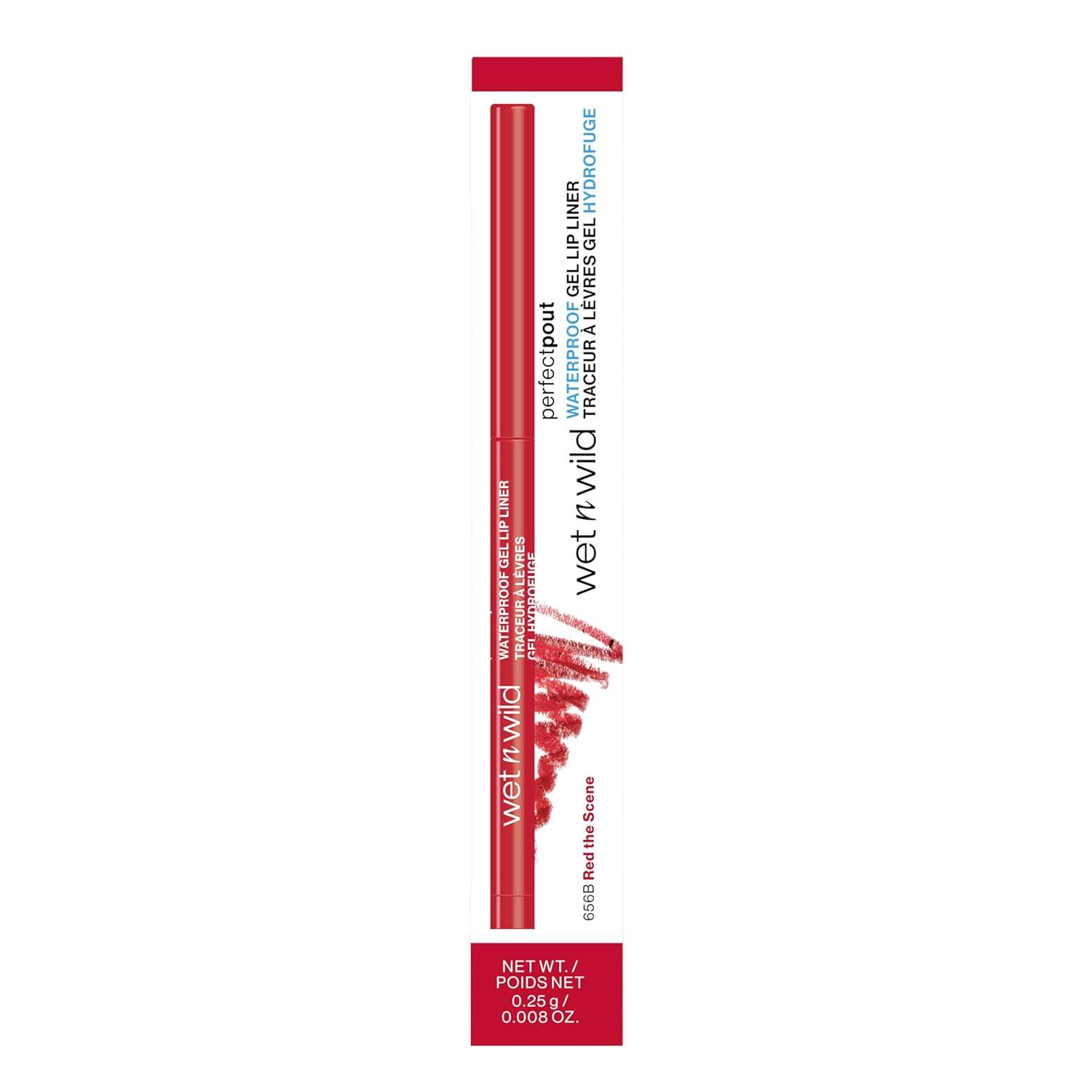 wet n wild Perfect Pout Matte Retractable Gel Lip Liner Pencil, Rich Creamy Long Lasting Color, Well-Defined and Flawless Application, Vegan & Cruelty-Free – Purple Lay Down the Mauves(Red The Scene)