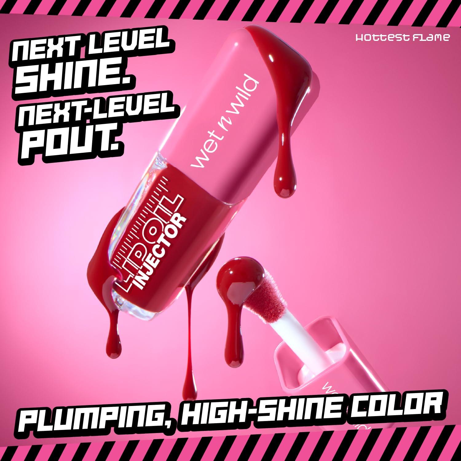 wet n wild Lip Oil – Lightweight, Non-Sticky, Hydrating & Nourishing Formula with 7 Conditioning Oils, Vegan & Cruelty-Free – Cedar Rose(Hottest Flame)