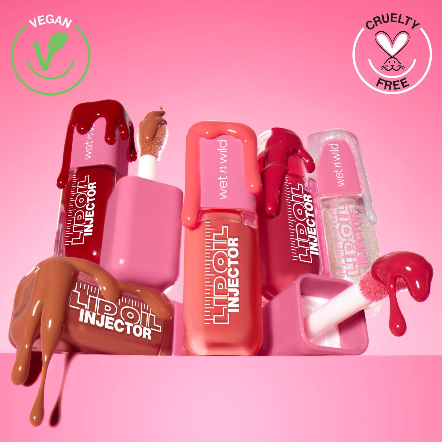 wet n wild Lip Oil – Lightweight, Non-Sticky, Hydrating & Nourishing Formula with 7 Conditioning Oils, Vegan & Cruelty-Free – Cedar Rose(Hottest Flame)