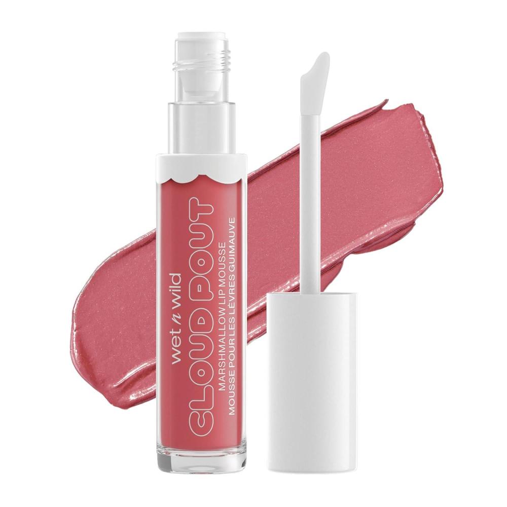 wet n wild Lip Cream Cloud Pout w/Marshmallow, Pink Girl, You’re Whipped | Argan Oil | Vitamin E | Marshmallow Flavored(Pink Red Marshmallow Madness)