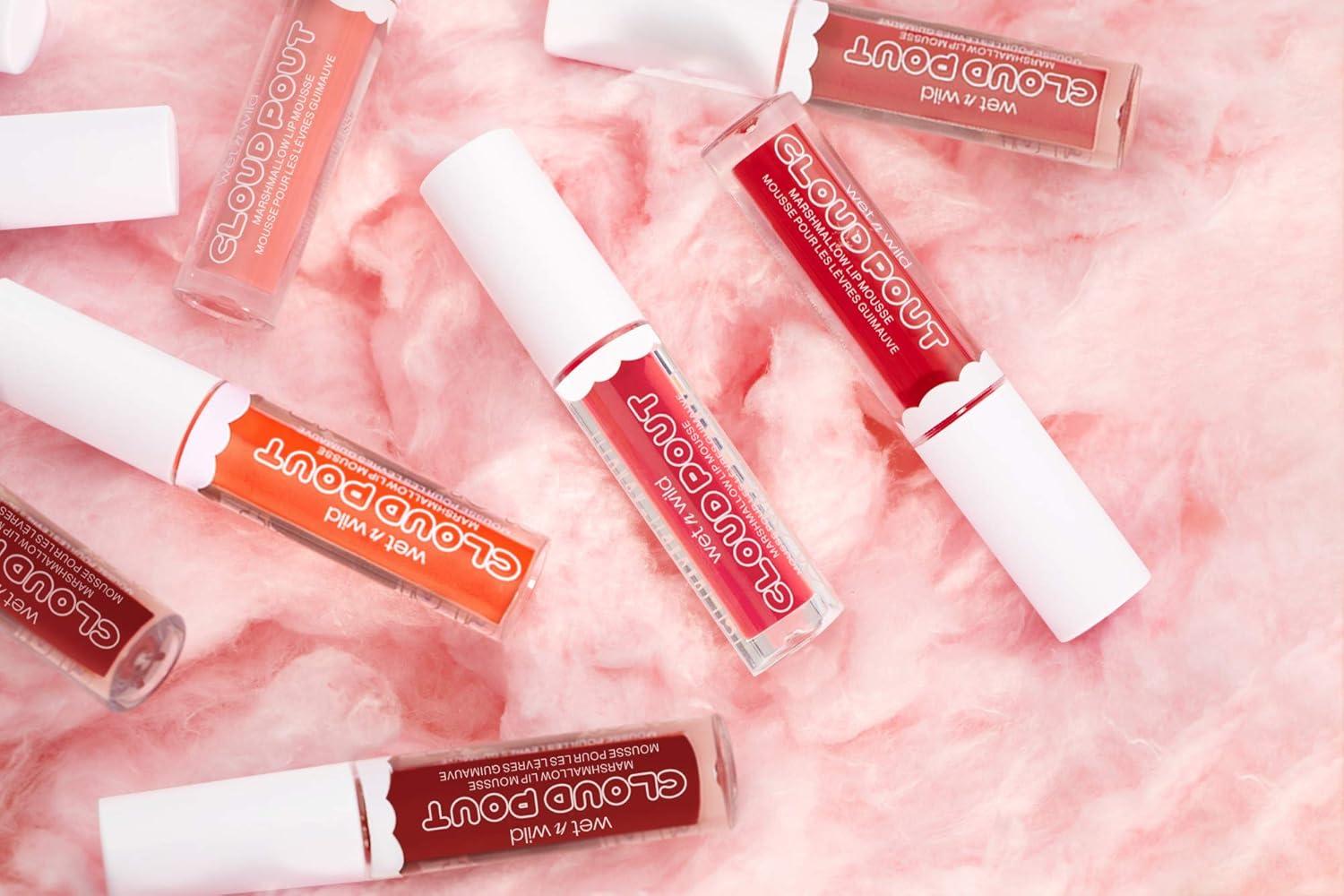 wet n wild Lip Cream Cloud Pout w/Marshmallow, Pink Girl, You’re Whipped | Argan Oil | Vitamin E | Marshmallow Flavored(Pink Red Marshmallow Madness)