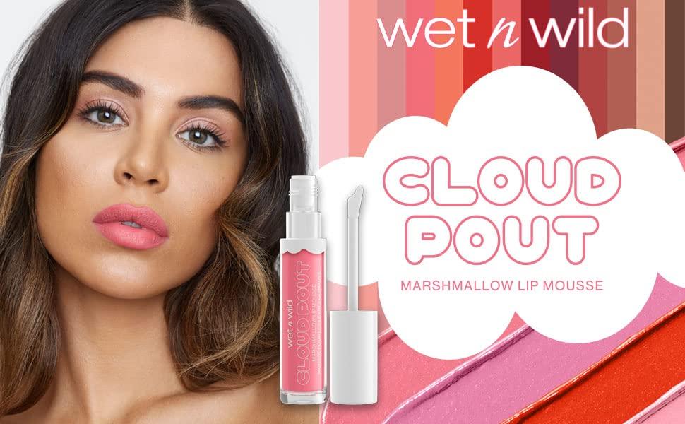 wet n wild Lip Cream Cloud Pout w/Marshmallow, Pink Girl, You’re Whipped | Argan Oil | Vitamin E | Marshmallow Flavored(Pink Red Marshmallow Madness)
