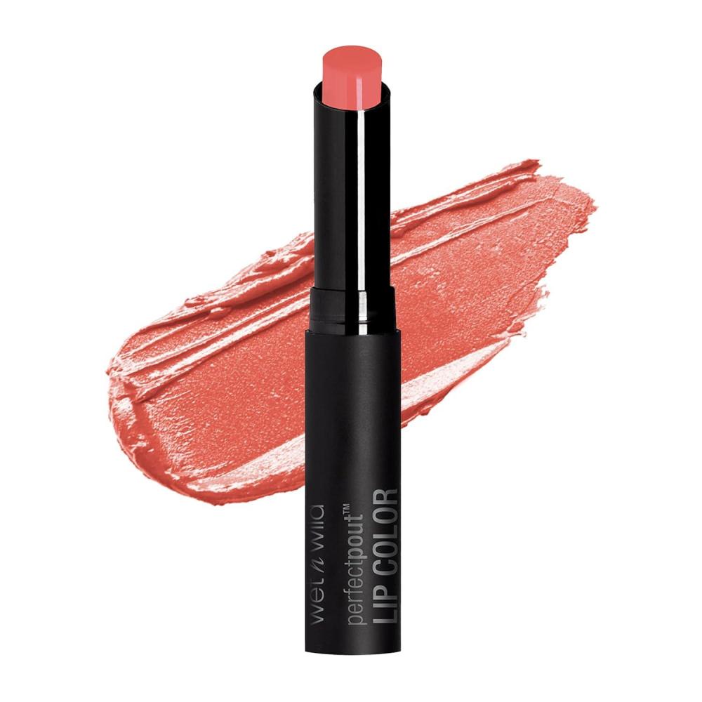 wet n wild Perfect Pout Lipstick, Black Power Outage Vegan | Gluten-Free | Cruelty-Free | Lip Color(Fiesta Party)