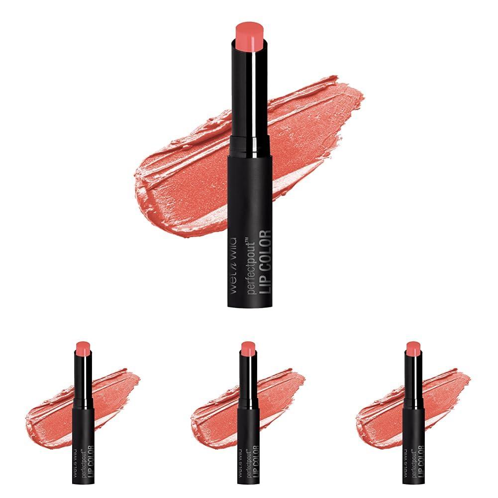 wet n wild Perfect Pout Lipstick, Black Power Outage Vegan | Gluten-Free | Cruelty-Free | Lip Color(Fiesta Party)