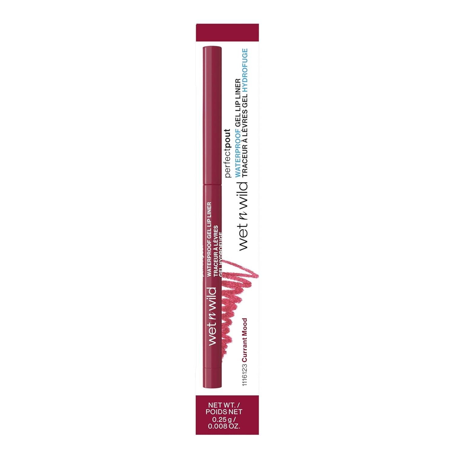 wet n wild Perfect Pout Matte Retractable Gel Lip Liner Pencil, Rich Creamy Long Lasting Color, Well-Defined and Flawless Application, Vegan & Cruelty-Free – Purple Lay Down the Mauves(Currant Mood)