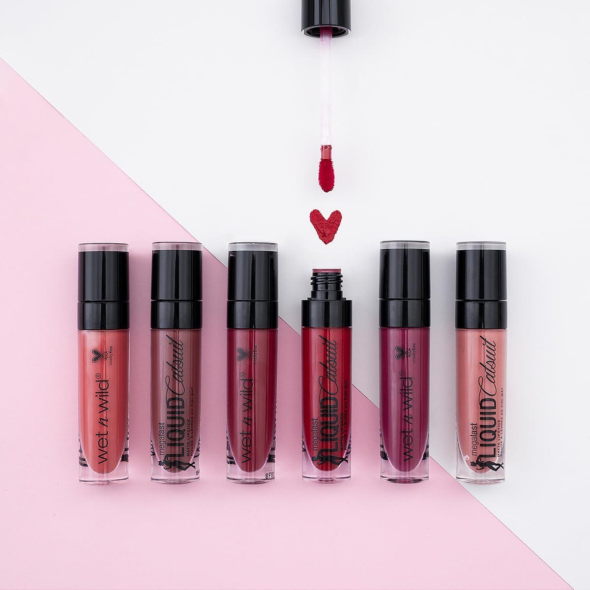 wet n wild Megalast Catsuit Matte Liquid Lipstick, Red Give Me Mocha | Lip Color Makeup | Moisturizing | Creamy | Smudge Proof(Berry Recognize)