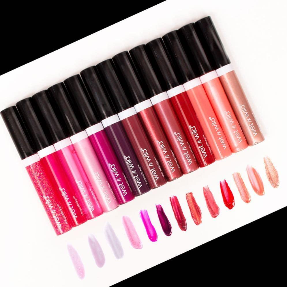 wet n wild MegaSlicks Lip Gloss, Ultra-Glossy, Vitamin-E Enriched, Ultra-Gloss High Shine Moisturizing, Cruelty-Free & Vegan – Berried Treasure(Carded)(Bronze Berry)