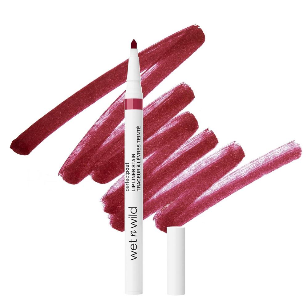wet n wild Perfect Pout Matte Retractable Gel Lip Liner Pencil, Rich Creamy Long Lasting Color, Well-Defined and Flawless Application, Vegan & Cruelty-Free – Purple Lay Down the Mauves(Spilled Wine)