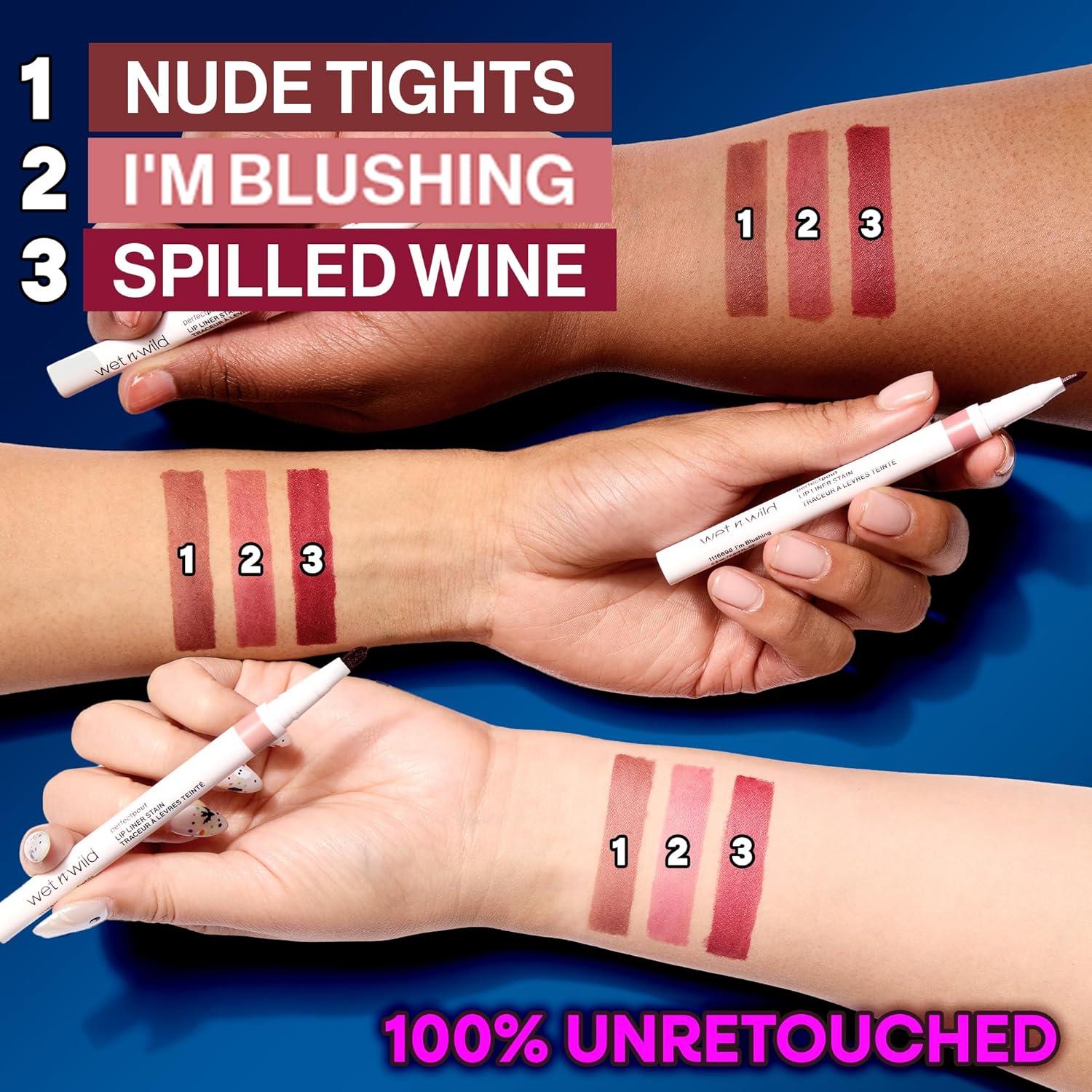 wet n wild Perfect Pout Matte Retractable Gel Lip Liner Pencil, Rich Creamy Long Lasting Color, Well-Defined and Flawless Application, Vegan & Cruelty-Free – Purple Lay Down the Mauves(Spilled Wine)