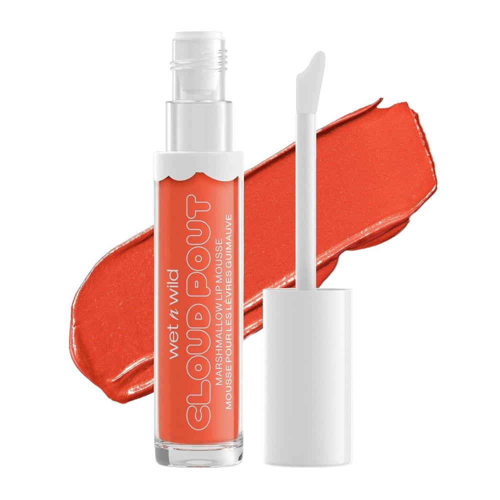 wet n wild Lip Cream Cloud Pout w/Marshmallow, Pink Girl, You’re Whipped | Argan Oil | Vitamin E | Marshmallow Flavored(Orange-Red Sugar-Holic)
