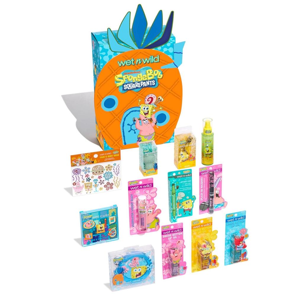 wet n wild Marilyn Monroe Collection PR Box – Makeup Set with Versatile Brushes, Buildable & Blendable Palettes, Vibrant Colors, & Lip Glosses for Unique Looks, Cruelty-Free & Vegan(Spongebob)