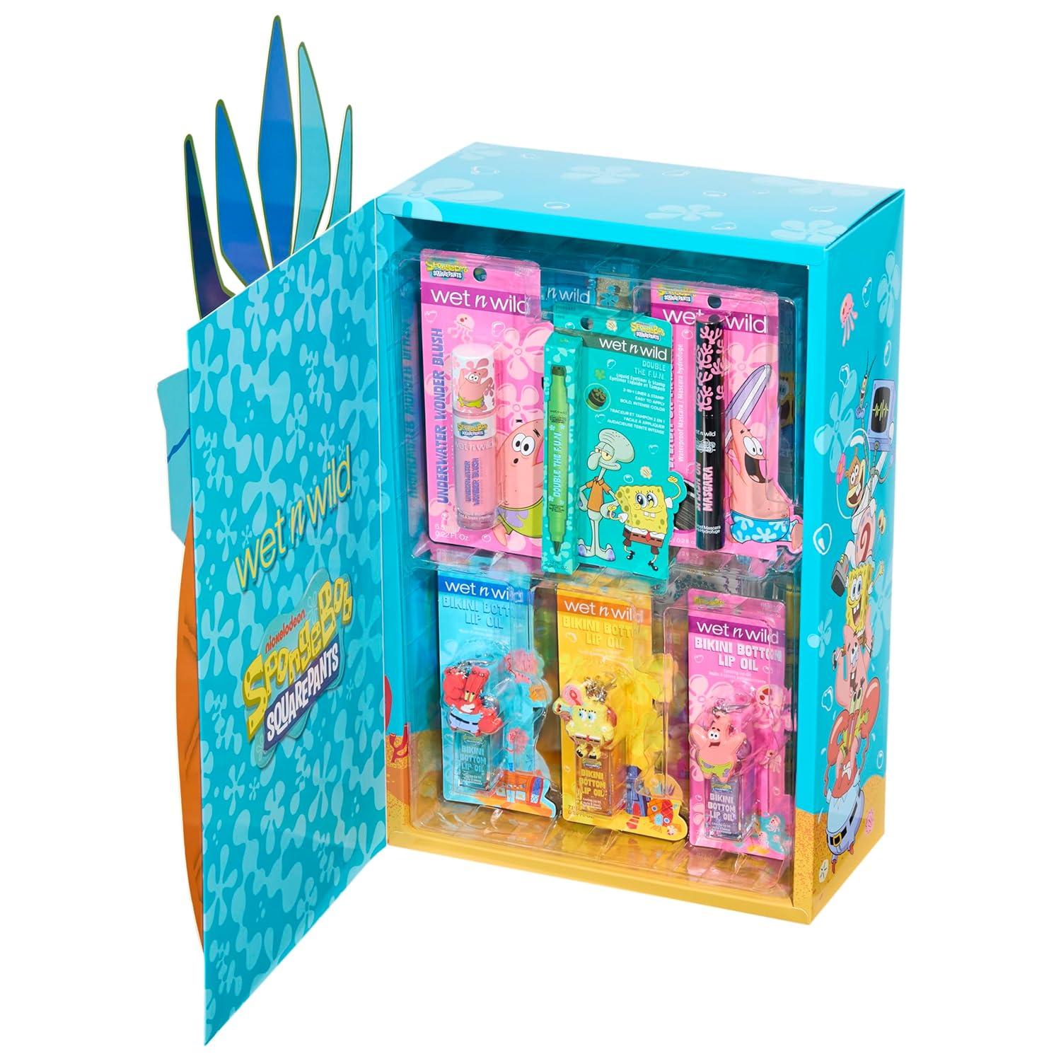 wet n wild Marilyn Monroe Collection PR Box – Makeup Set with Versatile Brushes, Buildable & Blendable Palettes, Vibrant Colors, & Lip Glosses for Unique Looks, Cruelty-Free & Vegan(Spongebob)