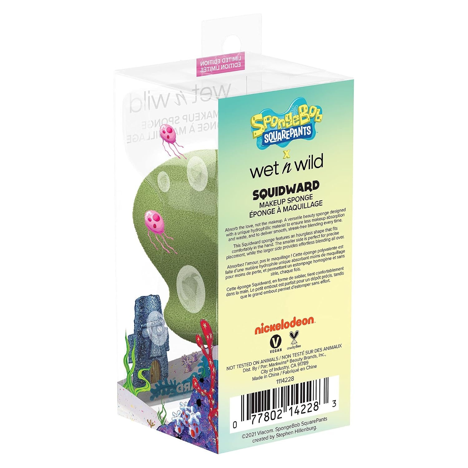 wet n wild SpongeBob SquarePants Collection Makeup Sponge, Hydrophilic Reusable 3D Hourglass Beauty Blender – Squidward Tentacles(Squidward)