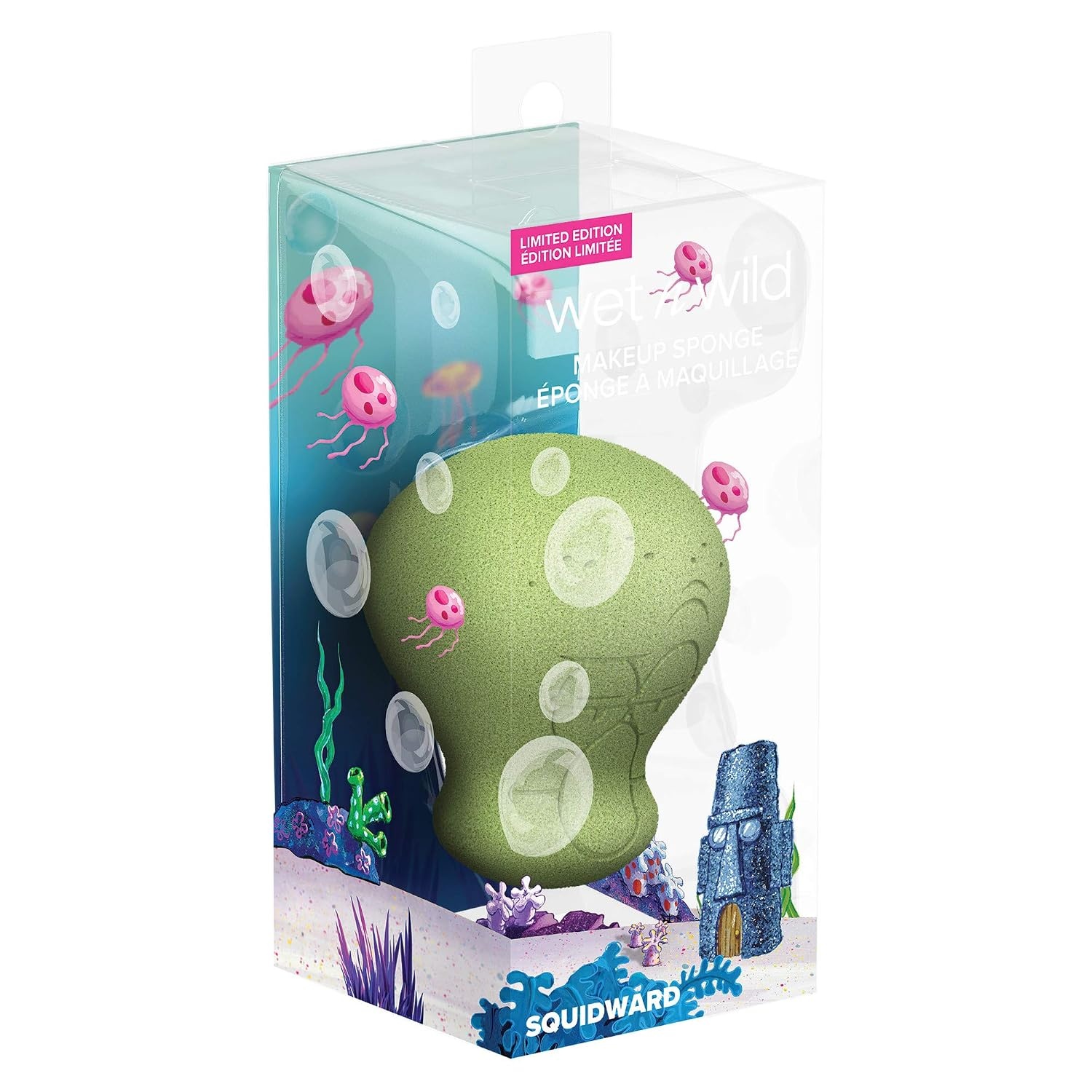 wet n wild SpongeBob SquarePants Collection Makeup Sponge, Hydrophilic Reusable 3D Hourglass Beauty Blender – Squidward Tentacles(Squidward)