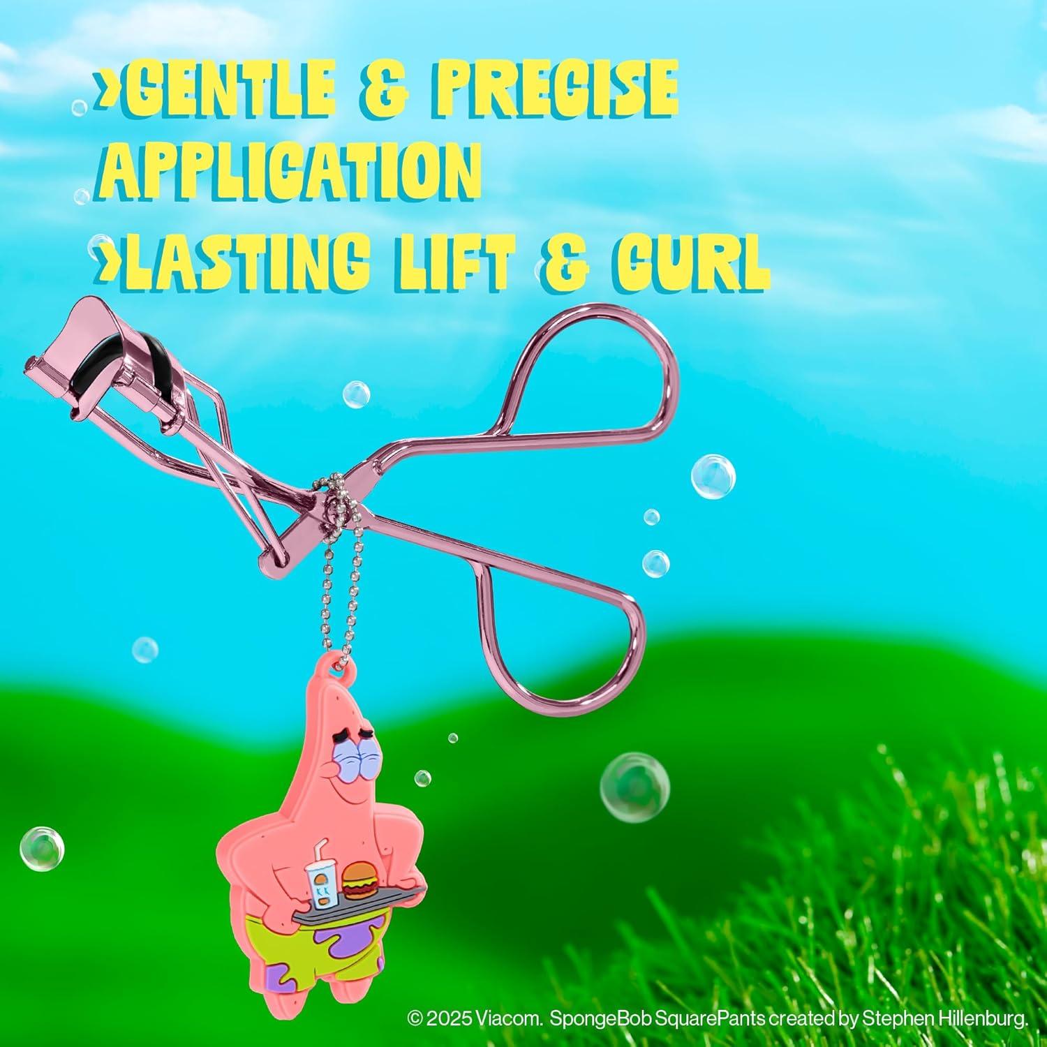 wet n wild Eyelash Curler & Charm, Gentle Silicone Cushion Pad, Curls & Lifts Lashes – Spongebob(Patrick)