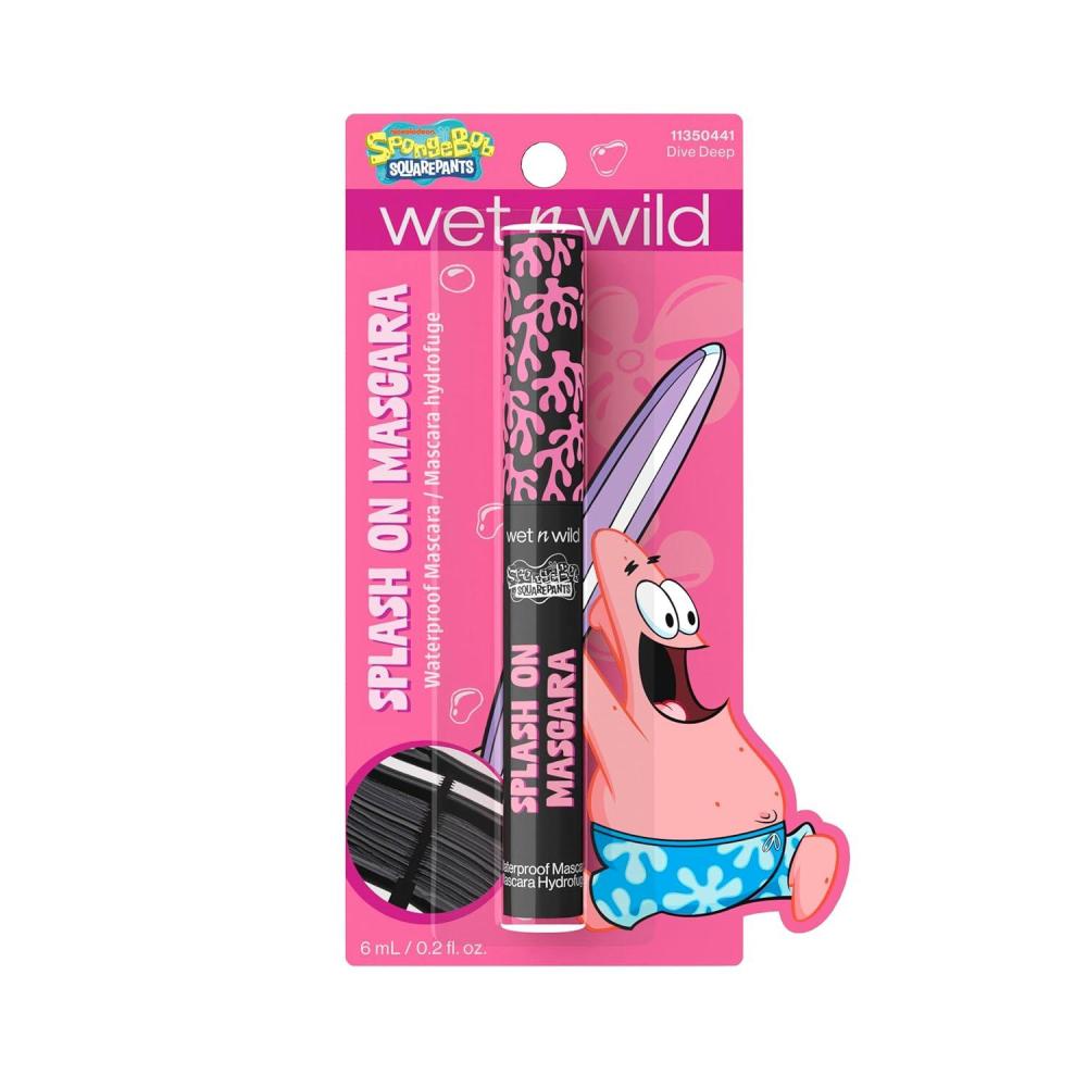 wet n wild SpongeBob Splash On Waterproof Mascara, Bold Black Mascara for Volume, Definition & Long-Lasting Wear, Cruelty Free – Dive Deep(Dive Deep)