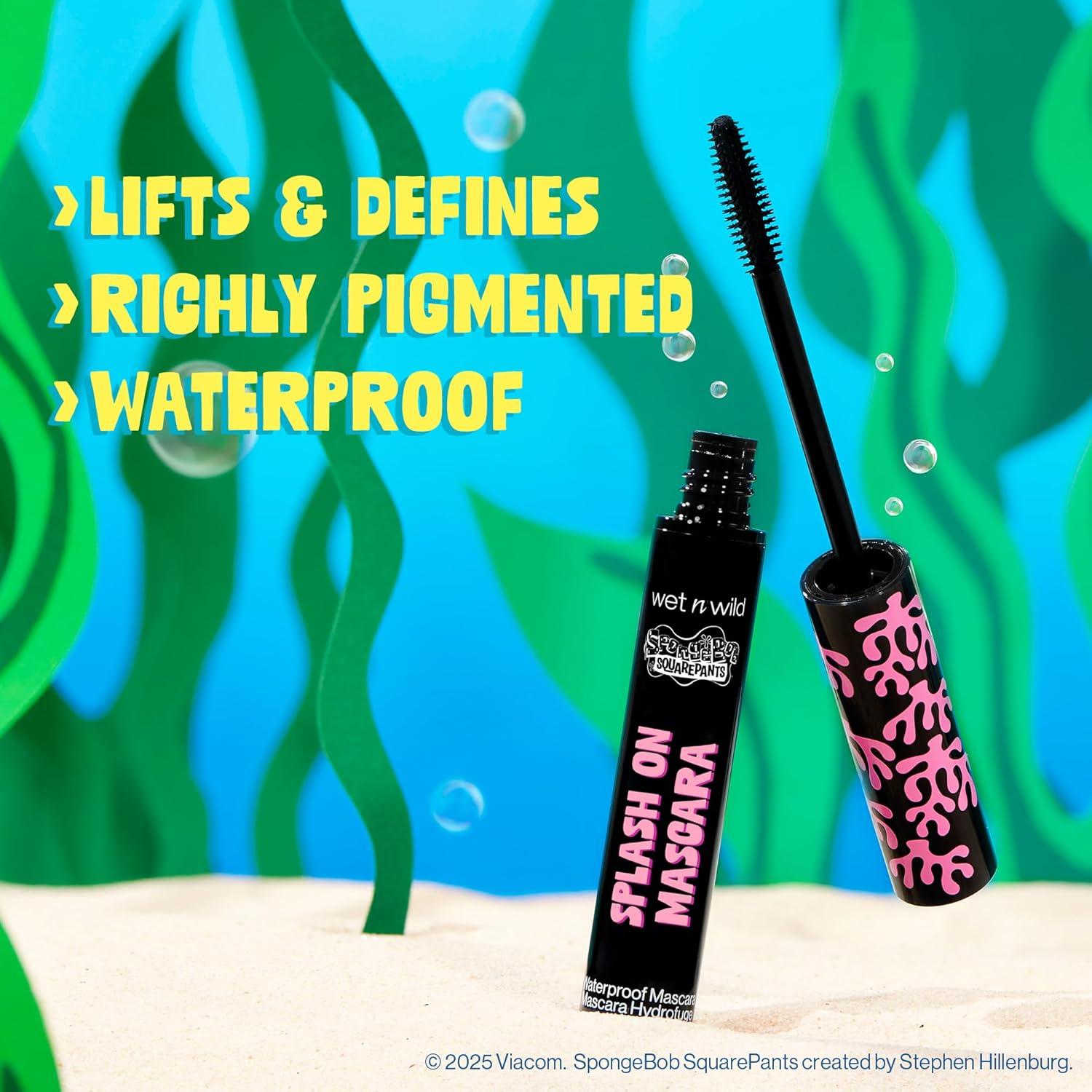 wet n wild SpongeBob Splash On Waterproof Mascara, Bold Black Mascara for Volume, Definition & Long-Lasting Wear, Cruelty Free – Dive Deep(Dive Deep)