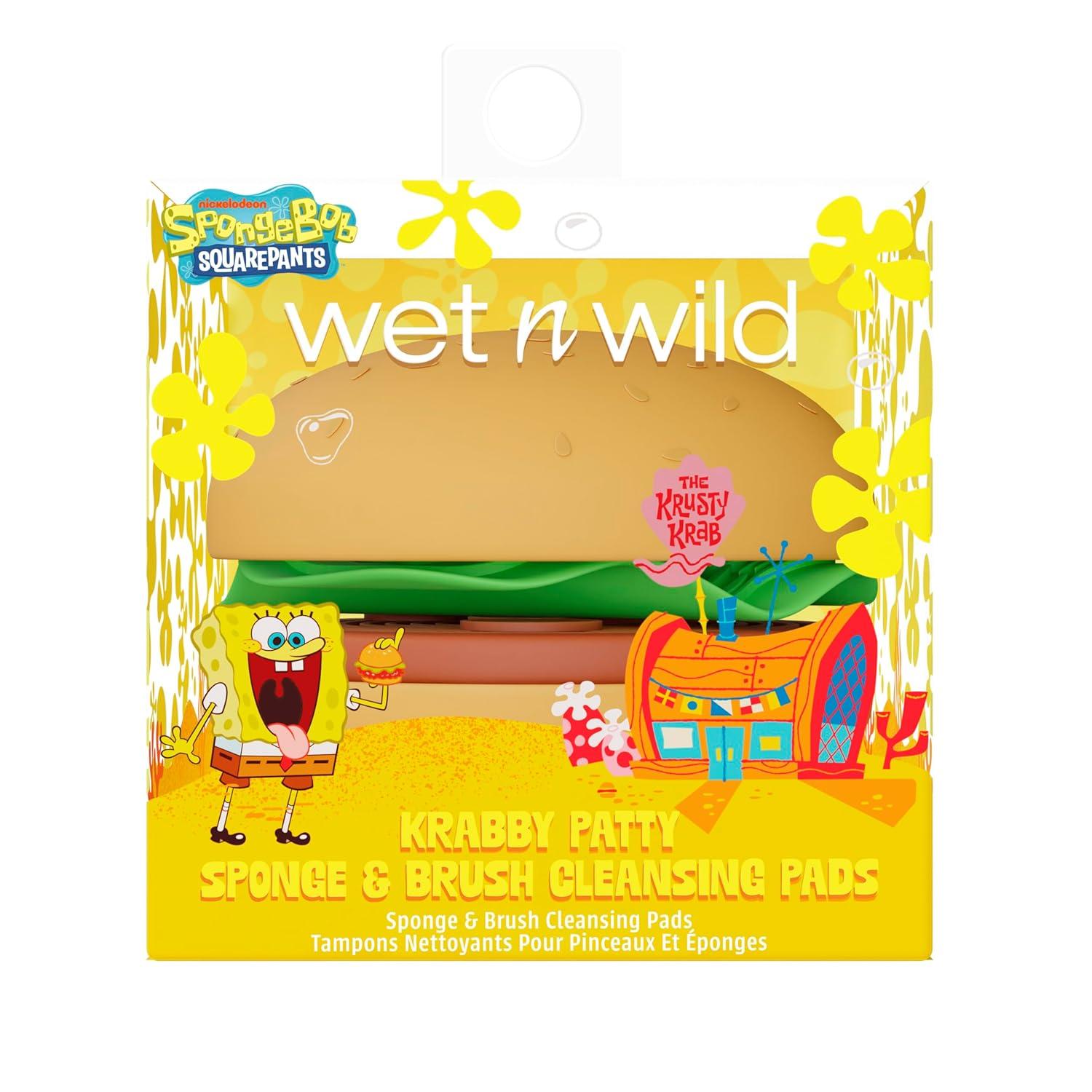 wet n wild SpongeBob Sponge & Brush Cleansing Pads, Flexible Silicone Cleaning Surface, Deep-Cleans All Brush Sizes – Krabby Patty(Krabby Patty)