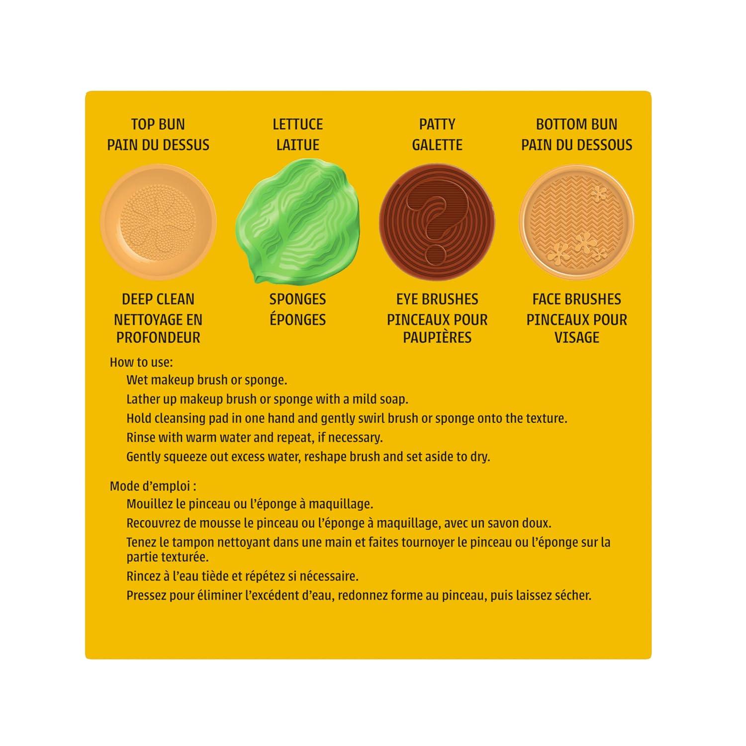 wet n wild SpongeBob Sponge & Brush Cleansing Pads, Flexible Silicone Cleaning Surface, Deep-Cleans All Brush Sizes – Krabby Patty(Krabby Patty)