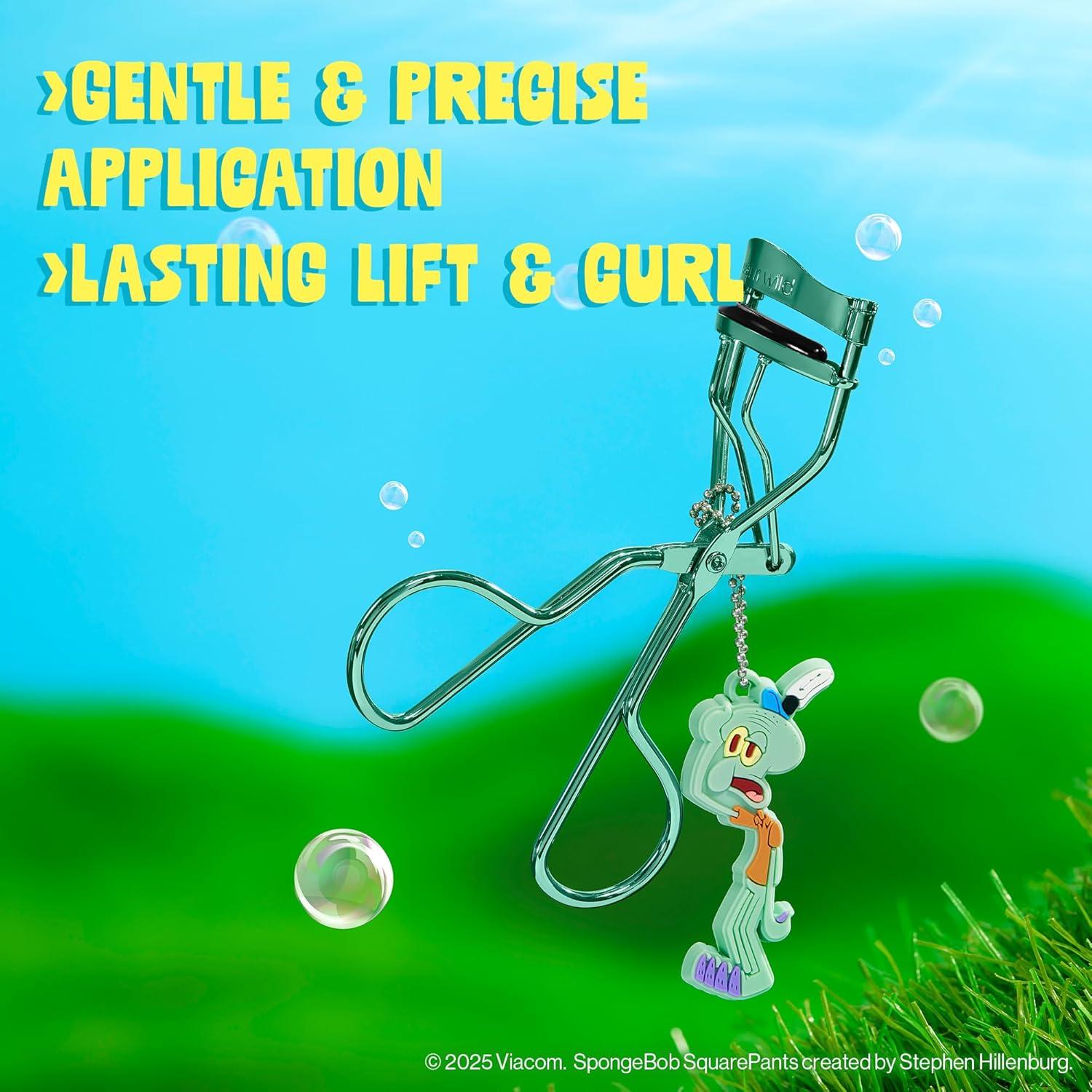 wet n wild Eyelash Curler & Charm, Gentle Silicone Cushion Pad, Curls & Lifts Lashes – Spongebob(Squidward)