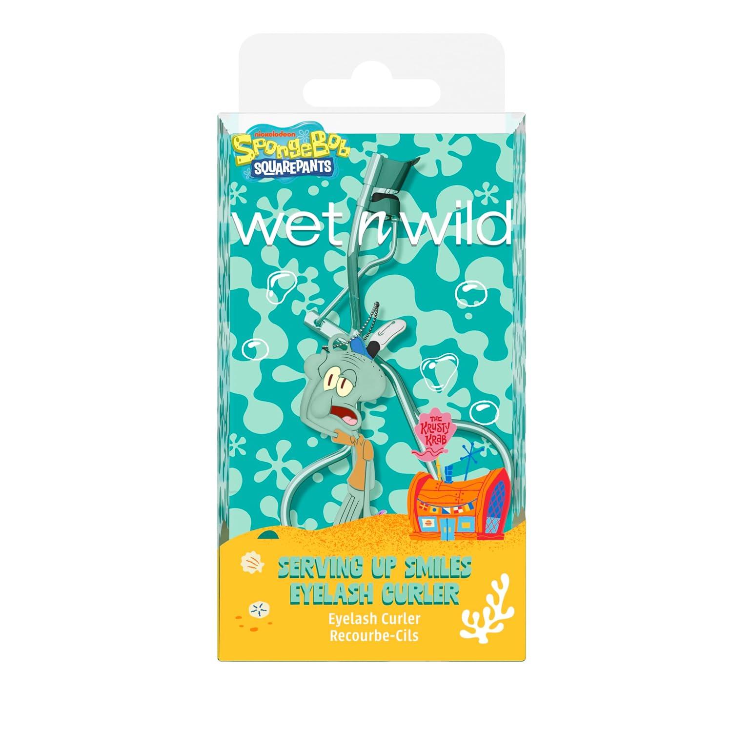 wet n wild Eyelash Curler & Charm, Gentle Silicone Cushion Pad, Curls & Lifts Lashes – Spongebob(Squidward)