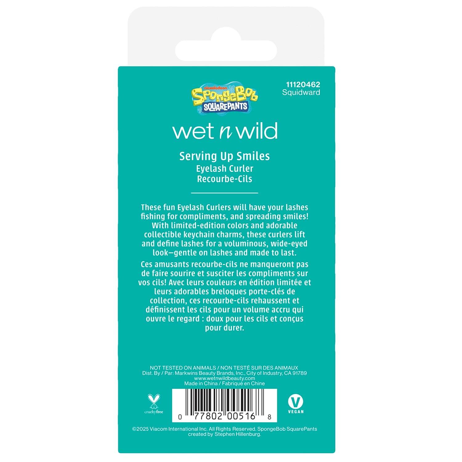 wet n wild Eyelash Curler & Charm, Gentle Silicone Cushion Pad, Curls & Lifts Lashes – Spongebob(Squidward)