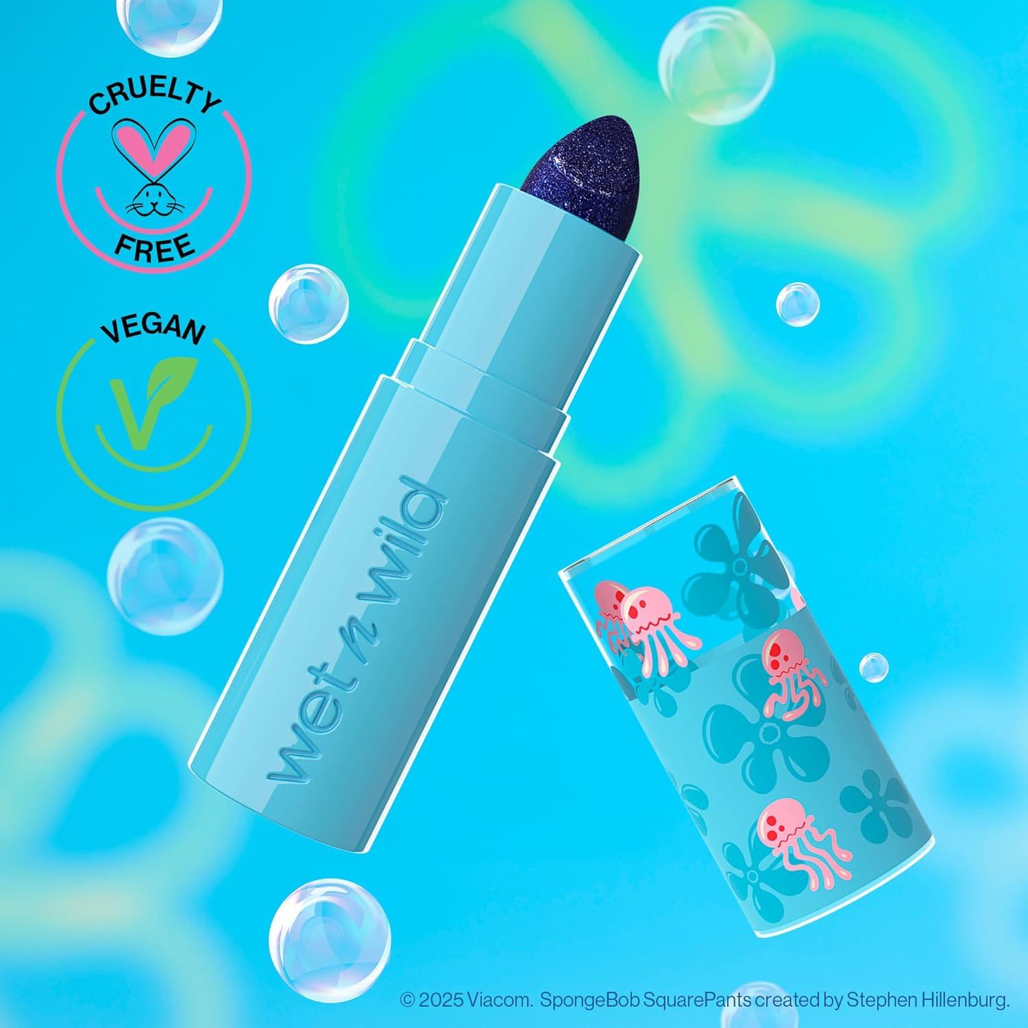 wet n wild Spongebob No. 2 Color-Changing Lip Balm, Smooth GlidePH-Activated Formula, Custom Pink Finish, Cruelty free – Coral Blue