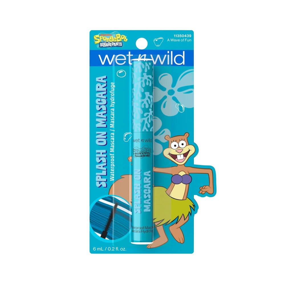 wet n wild SpongeBob Splash On Waterproof Mascara, Bold Black Mascara for Volume, Definition & Long-Lasting Wear, Cruelty Free – Dive Deep(Wave of Fun)