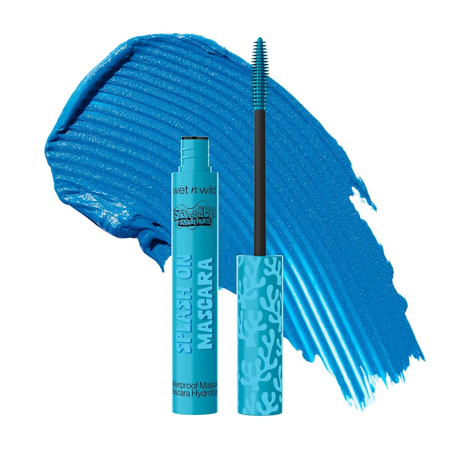 wet n wild SpongeBob Splash On Waterproof Mascara, Bold Black Mascara for Volume, Definition & Long-Lasting Wear, Cruelty Free – Dive Deep(Wave of Fun)