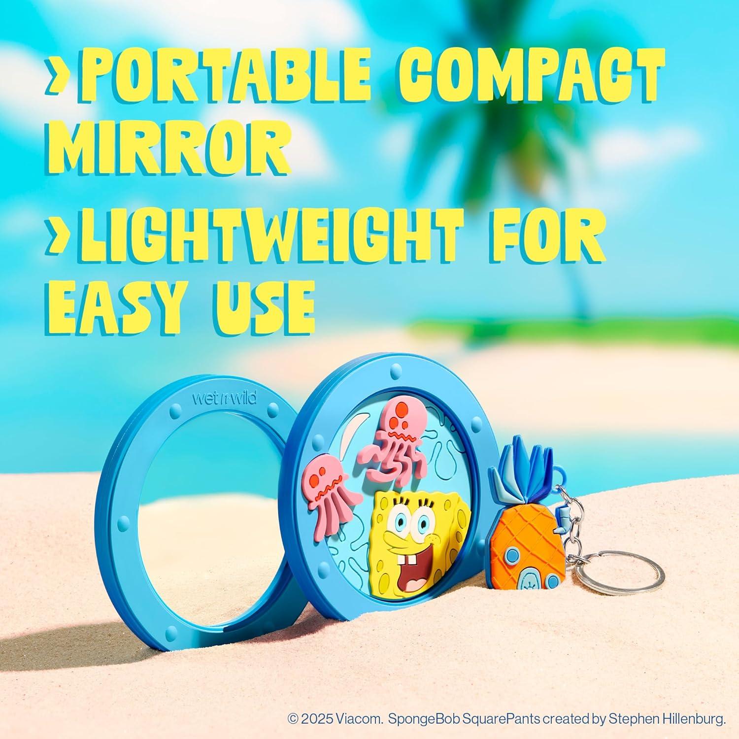 wet n wild SpongeBob Collection Mirror & Keychain Set, Fun & Functional Unbreakable Acrylic Design – Always Looking Up(Always Looking Up)