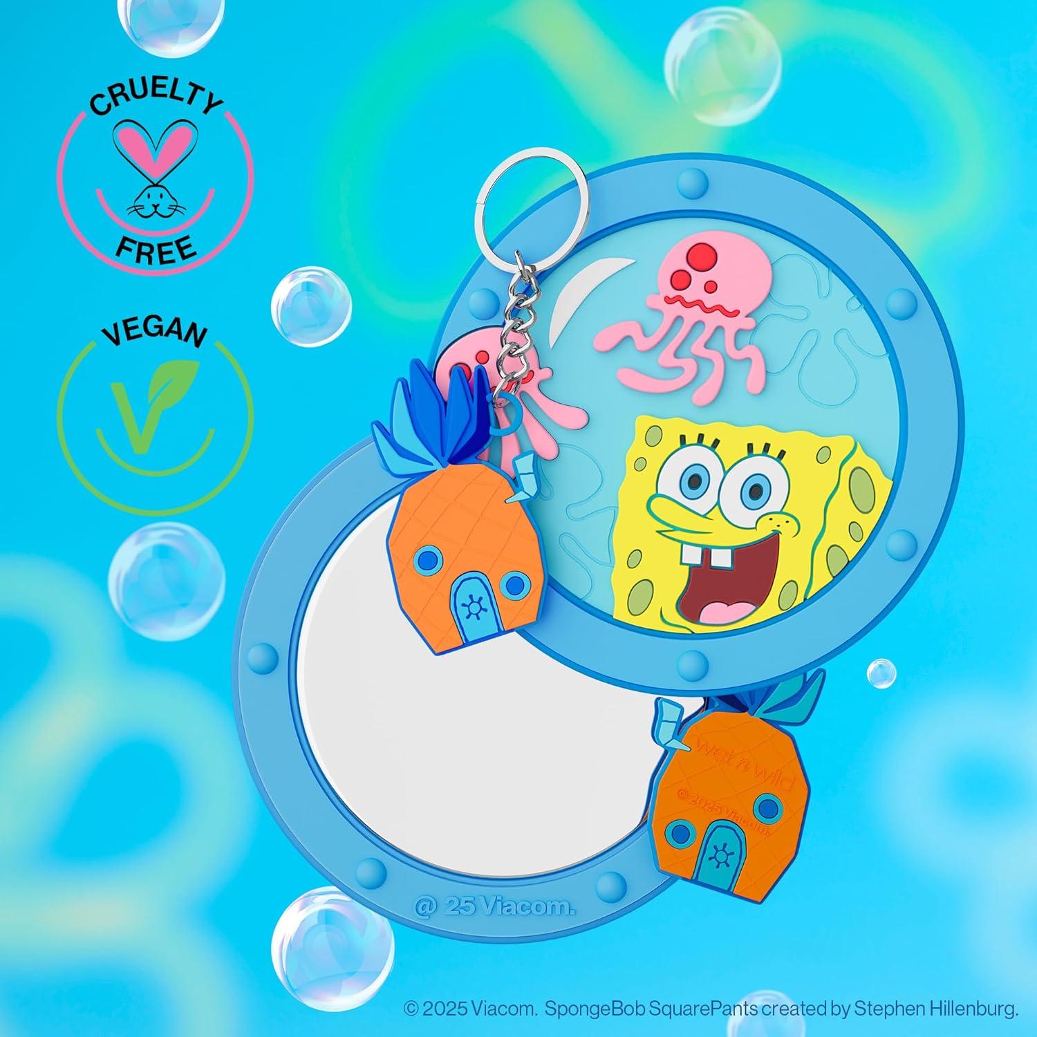wet n wild SpongeBob Collection Mirror & Keychain Set, Fun & Functional Unbreakable Acrylic Design – Always Looking Up(Always Looking Up)