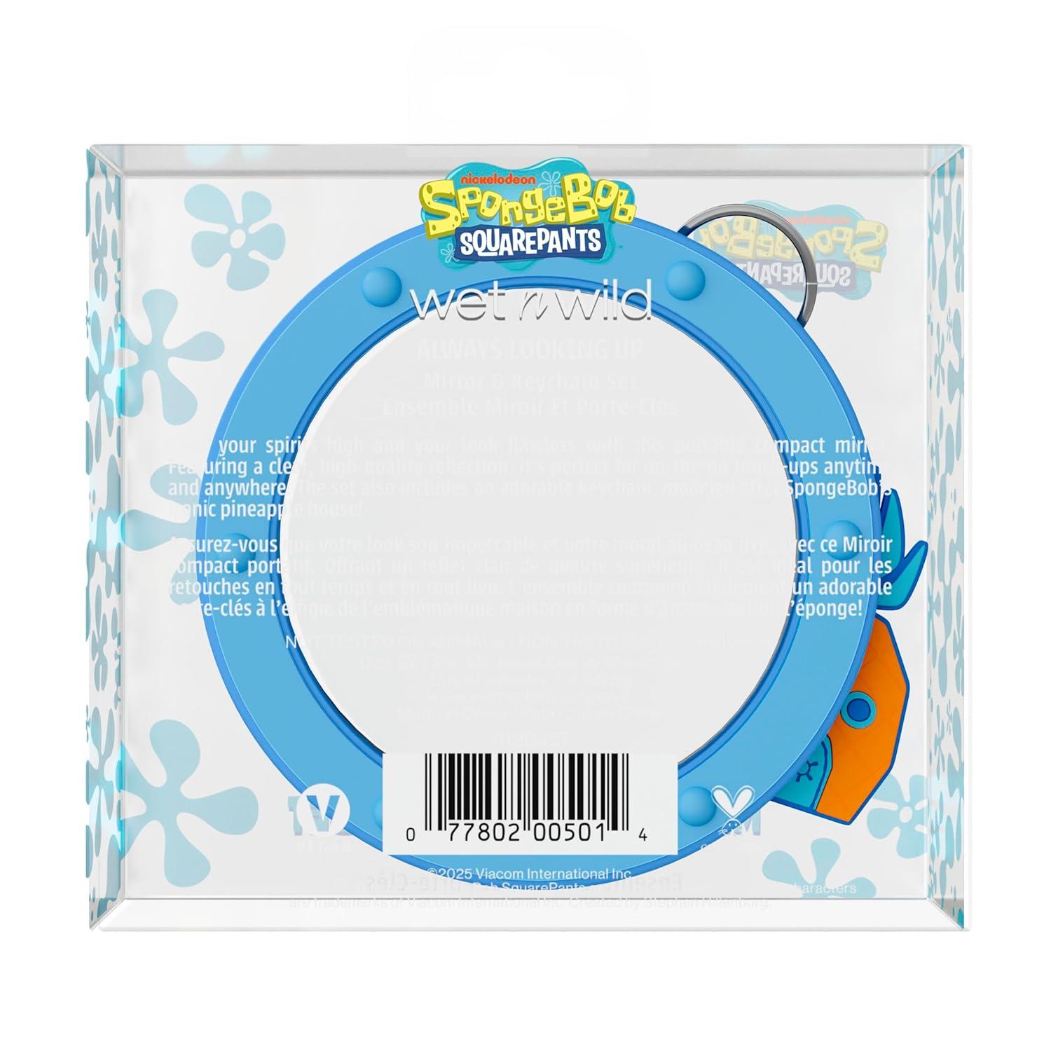 wet n wild SpongeBob Collection Mirror & Keychain Set, Fun & Functional Unbreakable Acrylic Design – Always Looking Up(Always Looking Up)