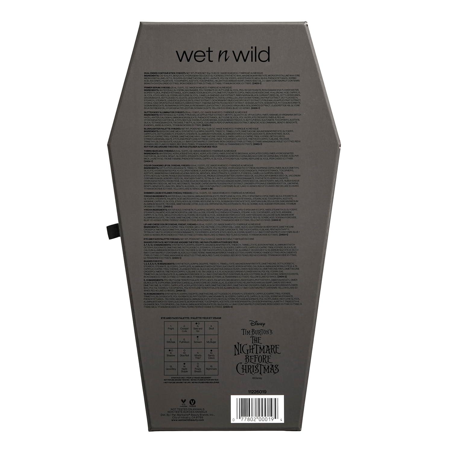 wet n wild Marilyn Monroe Collection PR Box – Makeup Set with Versatile Brushes, Buildable & Blendable Palettes, Vibrant Colors, & Lip Glosses for Unique Looks, Cruelty-Free & Vegan(Nightmare Before Christmas)