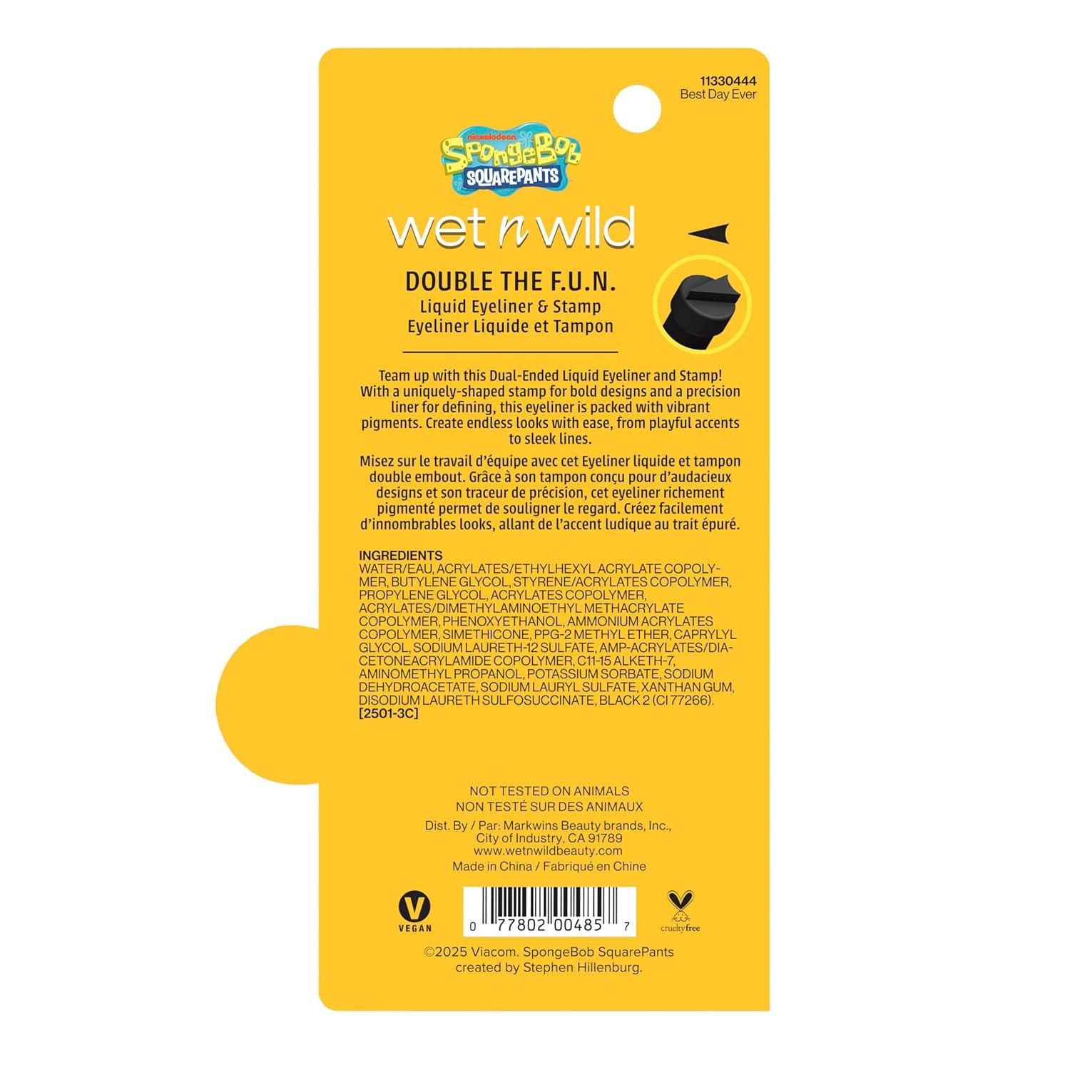 wet n wild Spongebob Double The F.U.N. Liquid Eyeliner & Stamp – Best Day Ever