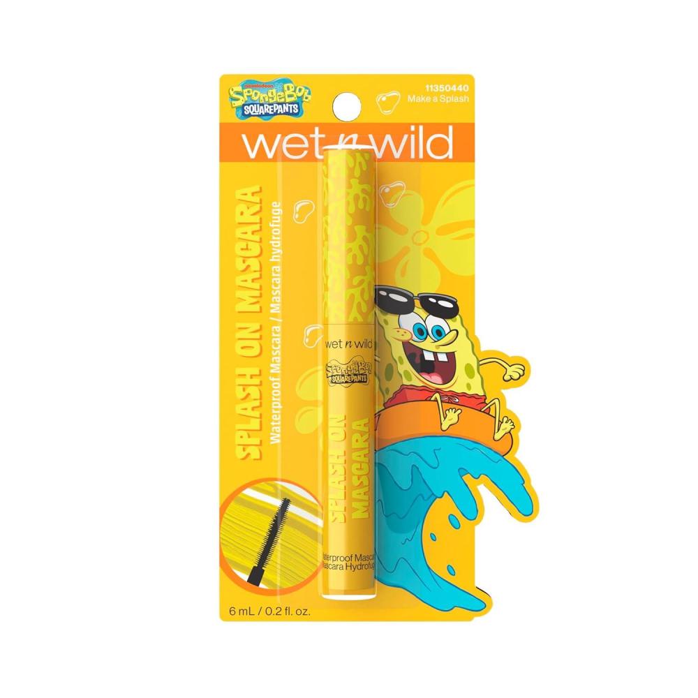 wet n wild SpongeBob Splash On Waterproof Mascara, Bold Black Mascara for Volume, Definition & Long-Lasting Wear, Cruelty Free – Dive Deep(Make a Splash)