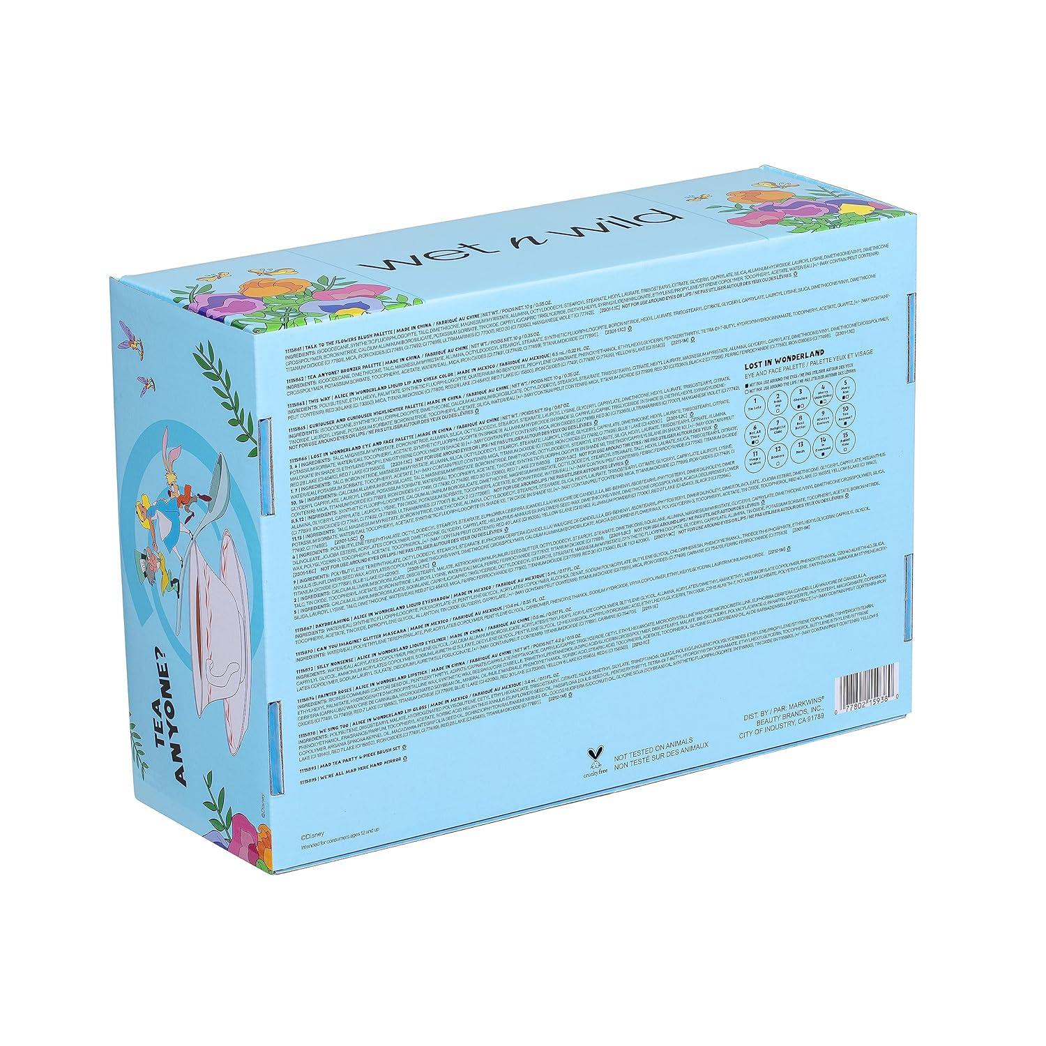 wet n wild Marilyn Monroe Collection PR Box – Makeup Set with Versatile Brushes, Buildable & Blendable Palettes, Vibrant Colors, & Lip Glosses for Unique Looks, Cruelty-Free & Vegan(Alice In Wonderland)
