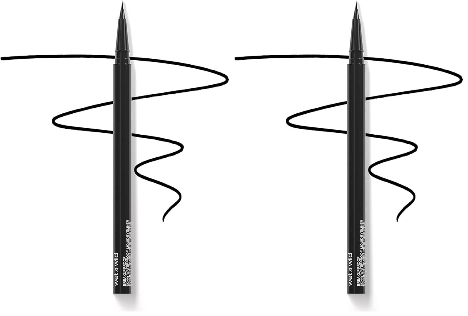 wet n wild Mega Last Breakup Proof Liquid Eyeliner – Ultra-Fine Brush, Waterproof, 16-Hour Long-Lasting Wear – Cruelty-Free & Vegan – Brown(Ultra Black)