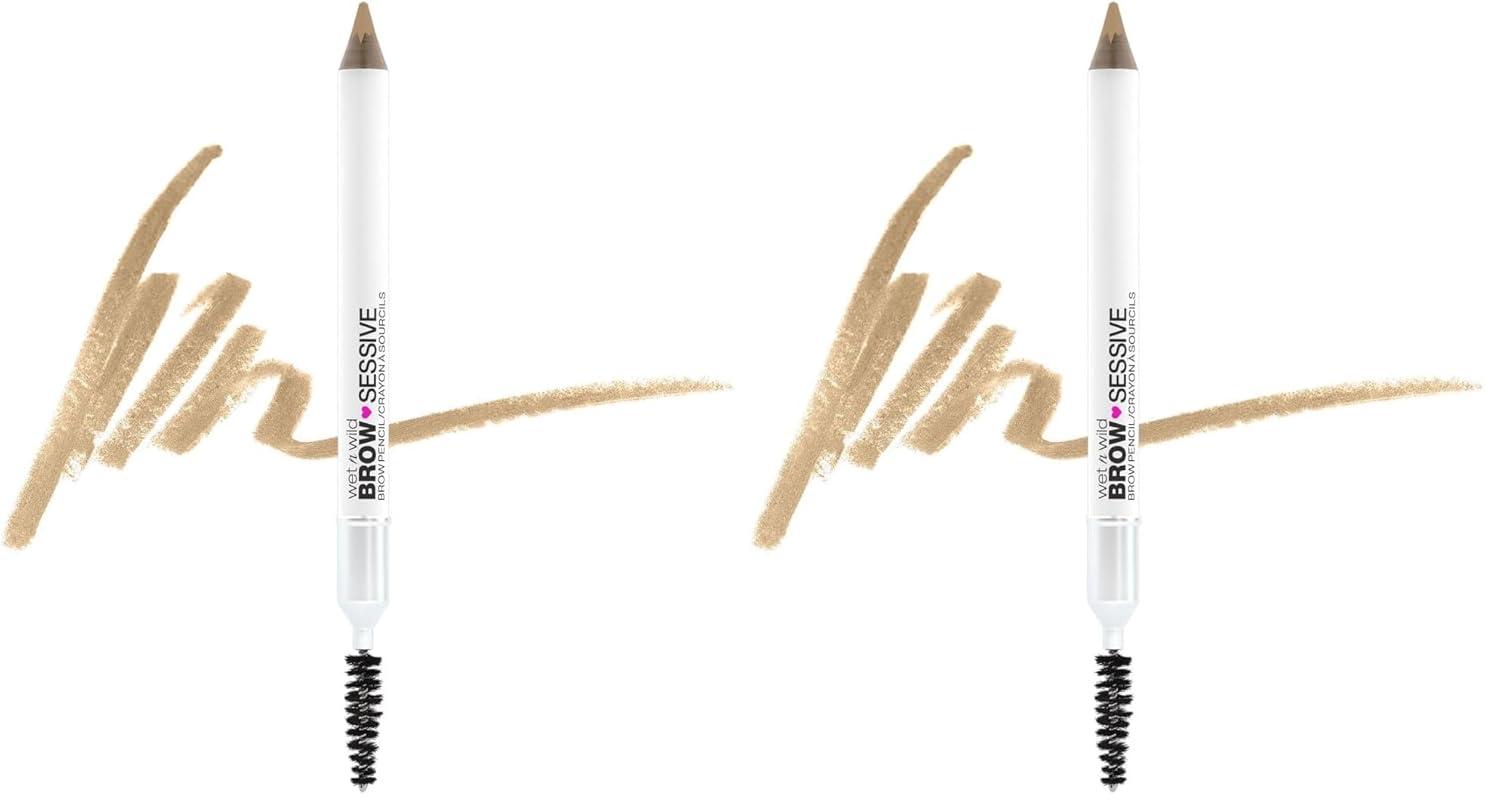 wet n wild Brow-Sessive Brow Pencil, Ultra-Precise Dual Ended Spoolie Brush for Perfect Buildable Blendable Shaping, Natural Lasting Shades for Every Brow, Cruelty-Free & Vegan – Dark Brown(Packaged)(Taupe)