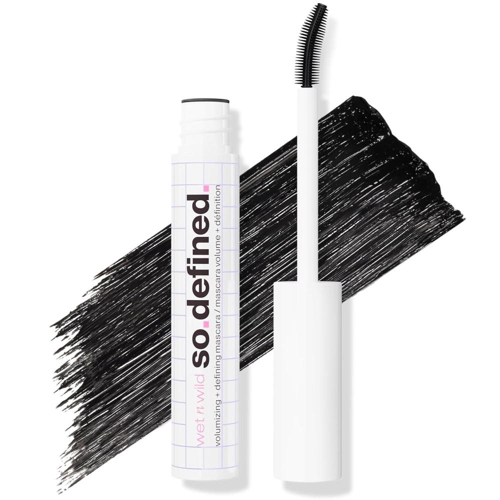 wet n wild So Defined Mascara, Volumizing & Lengthining with a Buildable Castor Oil-Infused Formula, Long-Lasting Clump-Free Application for Visibly lifted lashes, Vegan & Cruelty-Free – BLACK(Black)