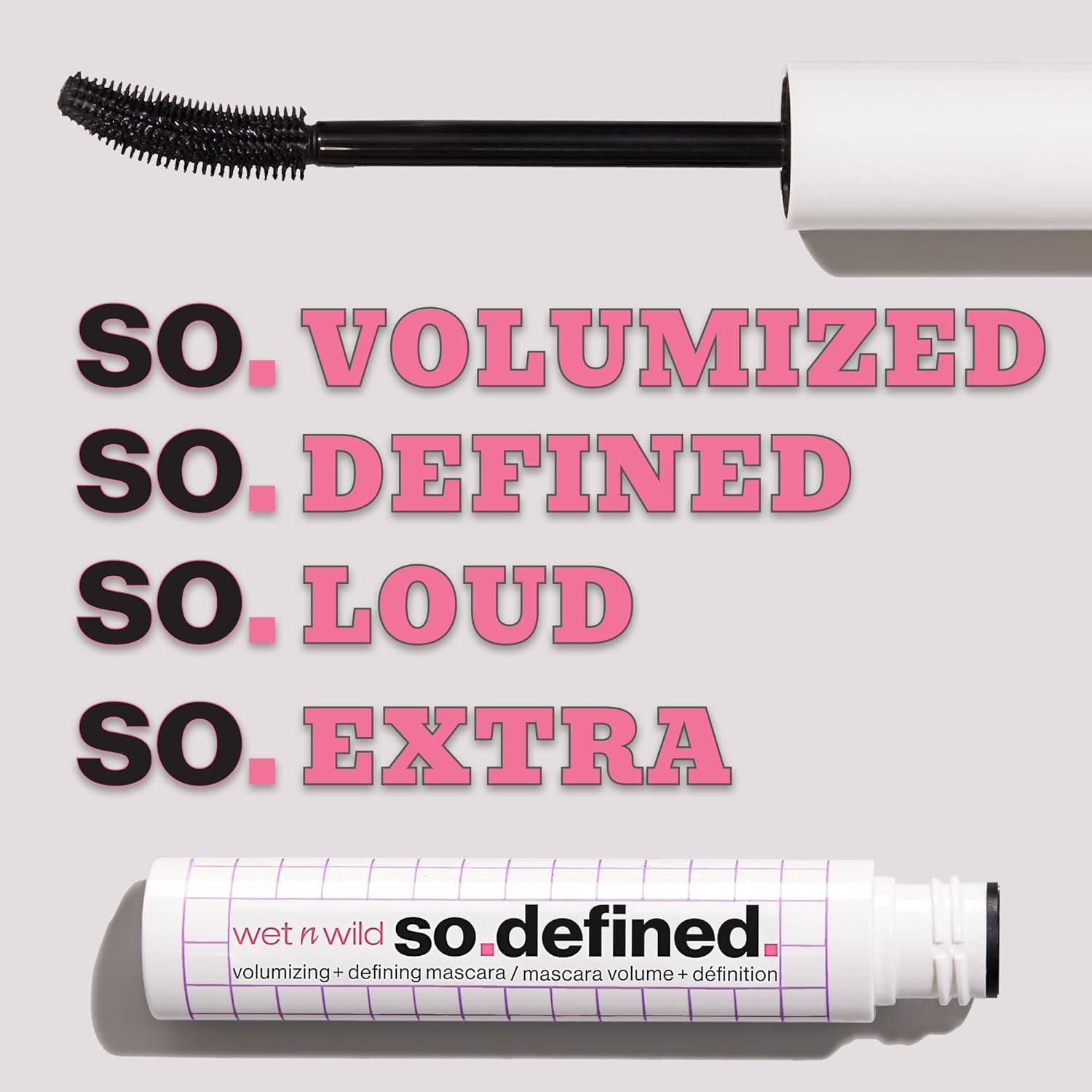 wet n wild So Defined Mascara, Volumizing & Lengthining with a Buildable Castor Oil-Infused Formula, Long-Lasting Clump-Free Application for Visibly lifted lashes, Vegan & Cruelty-Free – BLACK(Black)