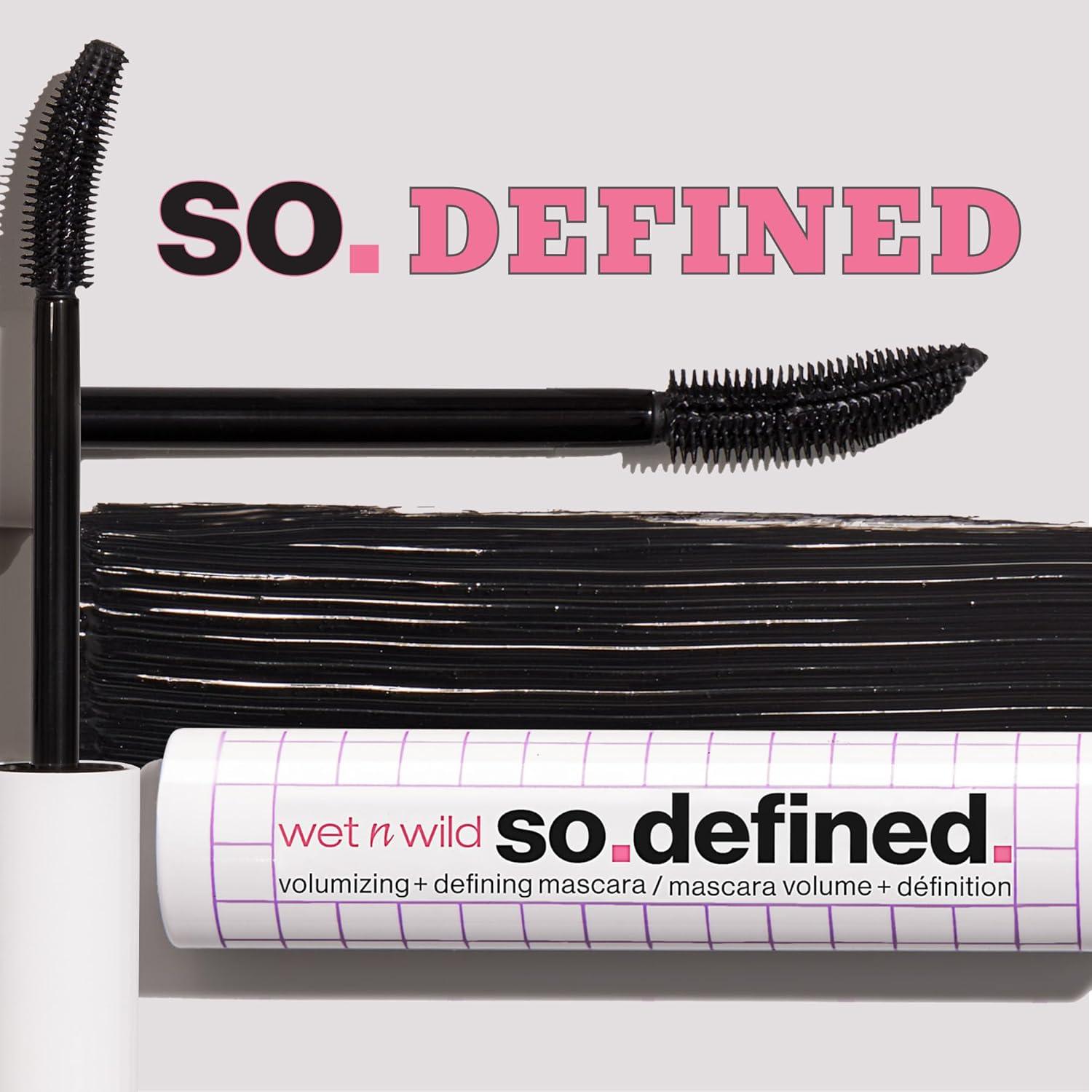 wet n wild So Defined Mascara, Volumizing & Lengthining with a Buildable Castor Oil-Infused Formula, Long-Lasting Clump-Free Application for Visibly lifted lashes, Vegan & Cruelty-Free – BLACK(Black)