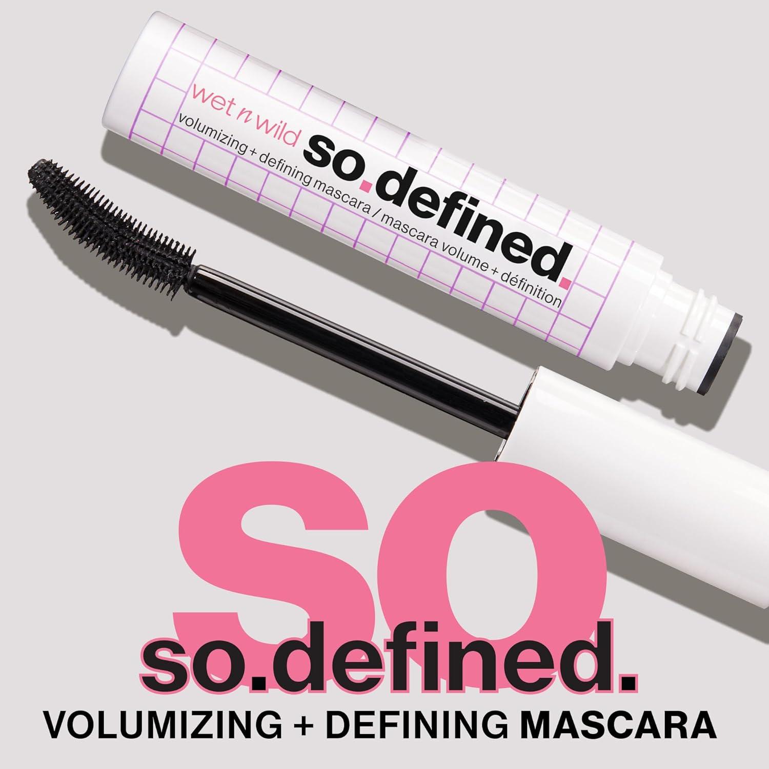 wet n wild So Defined Mascara, Volumizing & Lengthining with a Buildable Castor Oil-Infused Formula, Long-Lasting Clump-Free Application for Visibly lifted lashes, Vegan & Cruelty-Free – BLACK(Black)