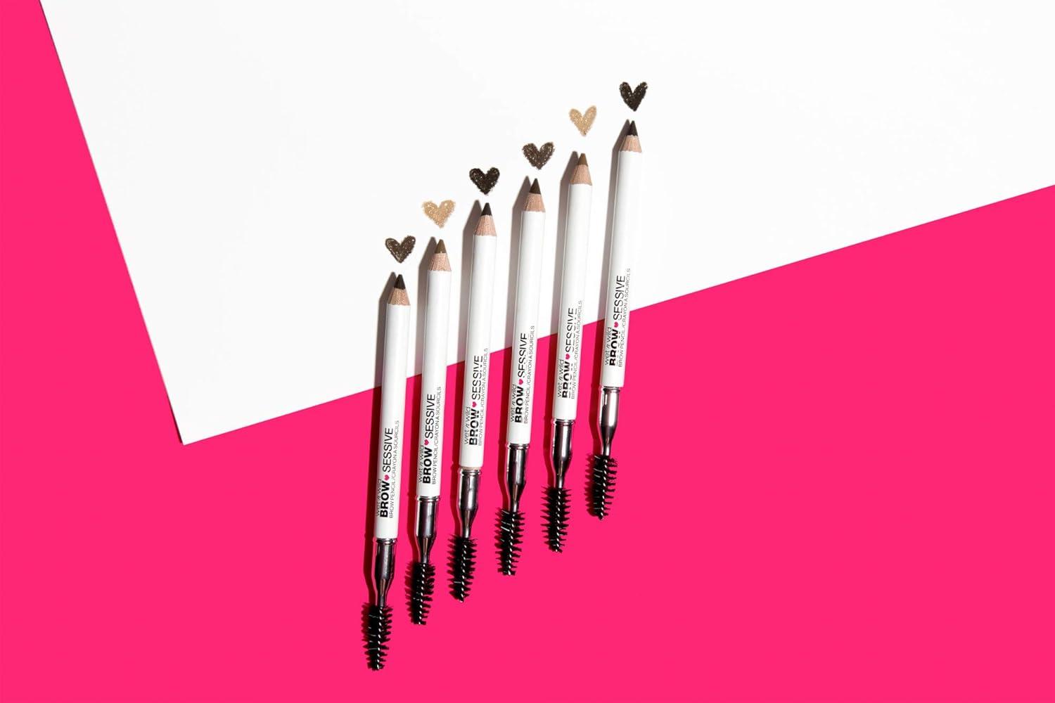 wet n wild Brow-Sessive Brow Pencil, Ultra-Precise Dual Ended Spoolie Brush for Perfect Buildable Blendable Shaping, Natural Lasting Shades for Every Brow, Cruelty-Free & Vegan – Dark Brown(Packaged)(Taupe(Packaged))