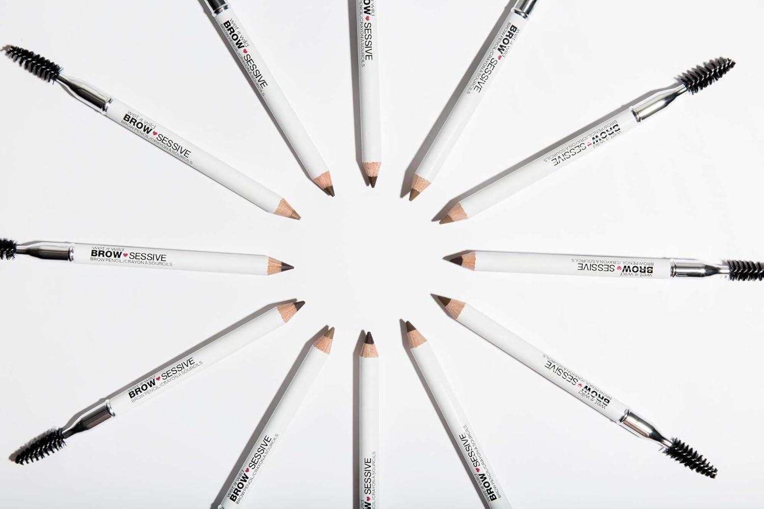 wet n wild Brow-Sessive Brow Pencil, Ultra-Precise Dual Ended Spoolie Brush for Perfect Buildable Blendable Shaping, Natural Lasting Shades for Every Brow, Cruelty-Free & Vegan – Dark Brown(Packaged)(Taupe(Packaged))