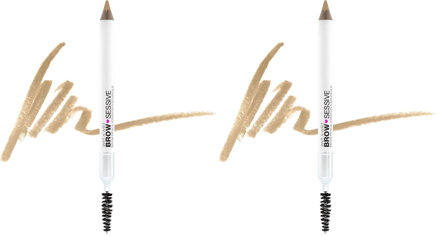 wet n wild Brow-Sessive Brow Pencil, Ultra-Precise Dual Ended Spoolie Brush for Perfect Buildable Blendable Shaping, Natural Lasting Shades for Every Brow, Cruelty-Free & Vegan – Dark Brown(Packaged)(Taupe(Packaged))